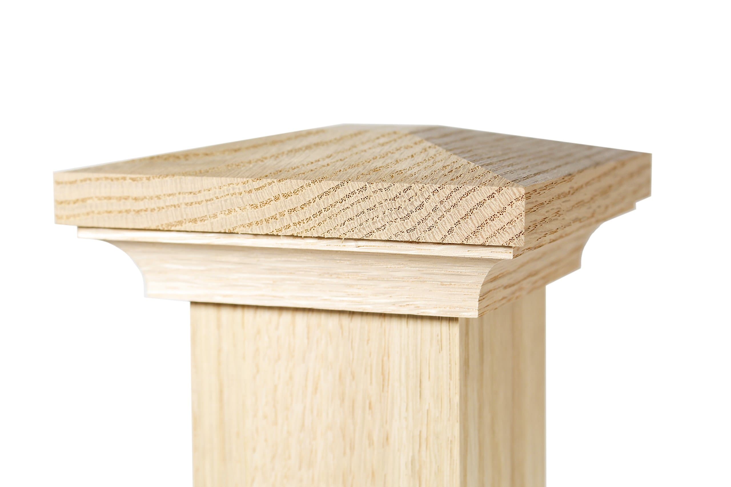 930 - Flat Peak Newel Cap - for Use with 3" Newel Posts (Red Oak)
