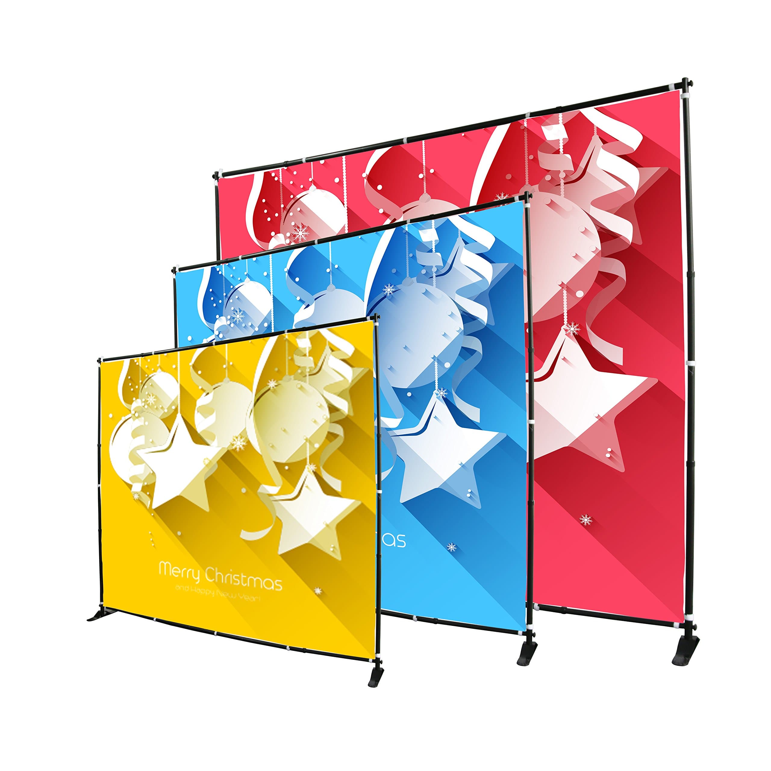 Sign Talk Telescopic Banner Stand Step and Repeat Adjustable Backdrop Wall Exhibitor Expanding Display Photographic Background Trade Show Photographic Back Ground (8x8ft with Custom Printing)