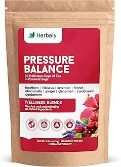 Herbaly Wellness Collection Heart Functional Tea - 9 Superherbs - Natural, Organic, Non-GMO, Caffeine-Free, Sugar Free - 1 Pack, 30 Pyramid Tea Bags