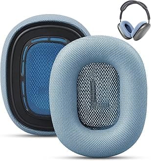 KOWVOWZ Replacement Ear Cushions for Apple AirPods Max Headphone, Knit-Mesh Canopy and Memory Foam Compatible for Alppe Airpods Max, Noise Cancellation Over-Ear Headphones (Blue)