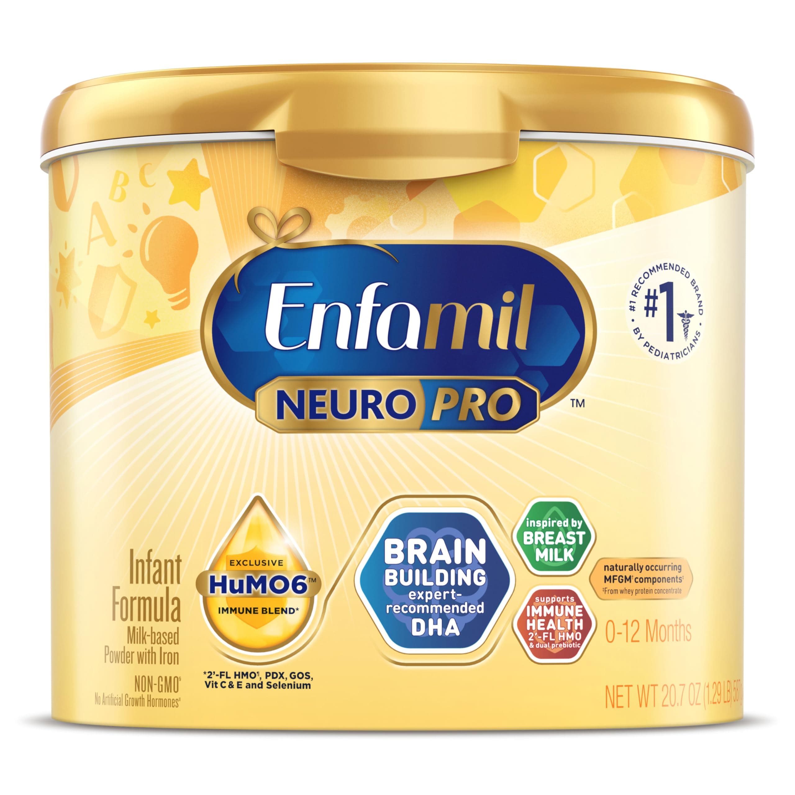 NeuroPro Baby Formula, Brain Building Duo DHA & MFGM, Exclusive Immune Supporting HuMO6 Blend, Powder Infant Formula, Baby Milk, 20.7 Oz