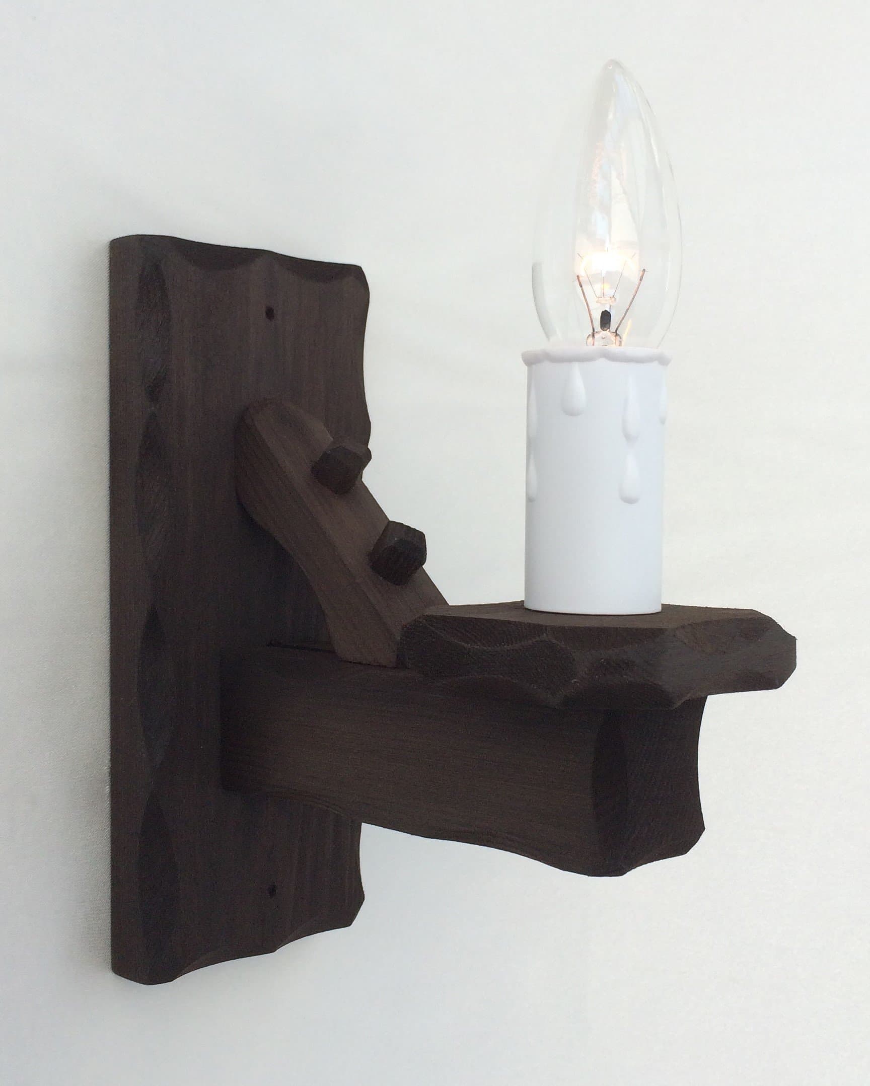 Traditional Rustic Wooden 1-Light Wall Light/Wall Sconce Indoor