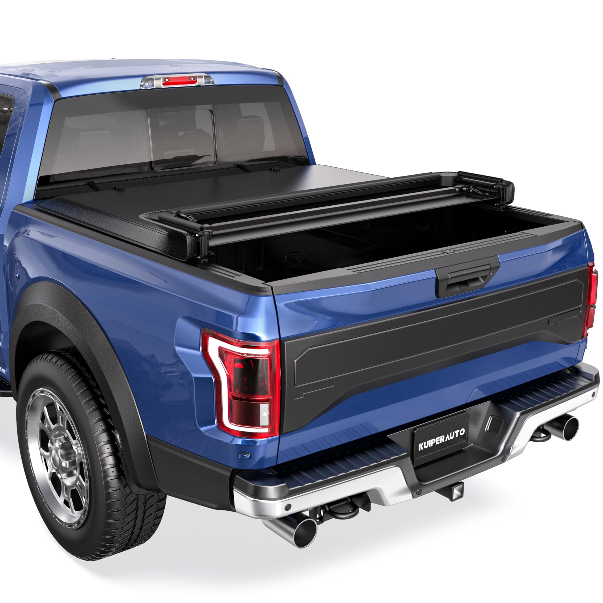 Soft Quad-Fold 5.5 FT Folding Truck Bed Tonneau Cover Compatible with 2009-2014 Ford F150 F-150 Styleside (Excl Raptor Series) Truck Bed Cover