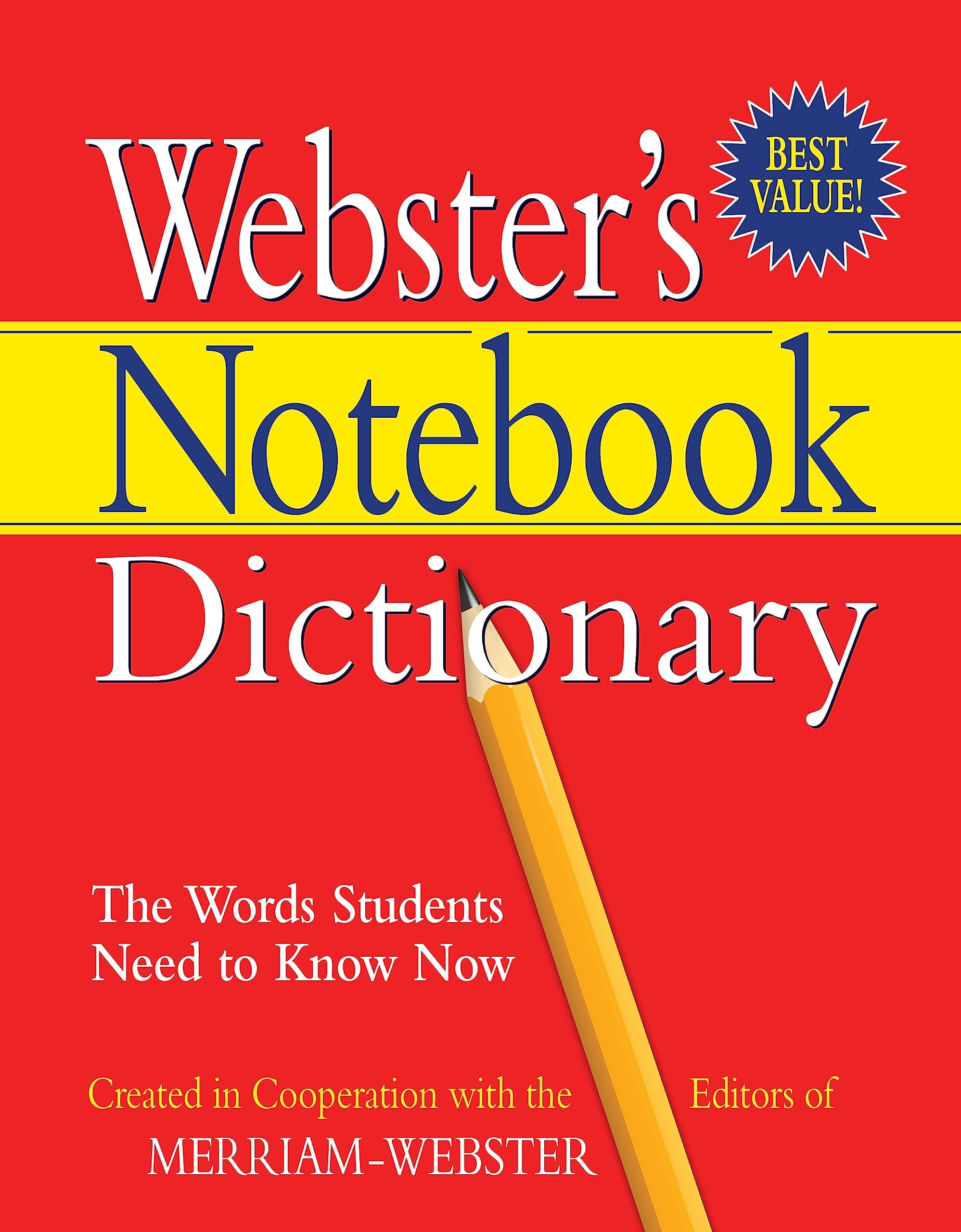 Webster's Notebook Dictionary - Designed for students - Fits in a 3-ring binder
