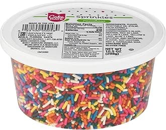 Cake Mate Rainbow Easter Sprinkles with resealable lid - Delicious Dessert Sprinkles for Ice Cream, Cookies, Baked Goods, Donuts 10.5 oz Tub (Rainbow Jimmies)