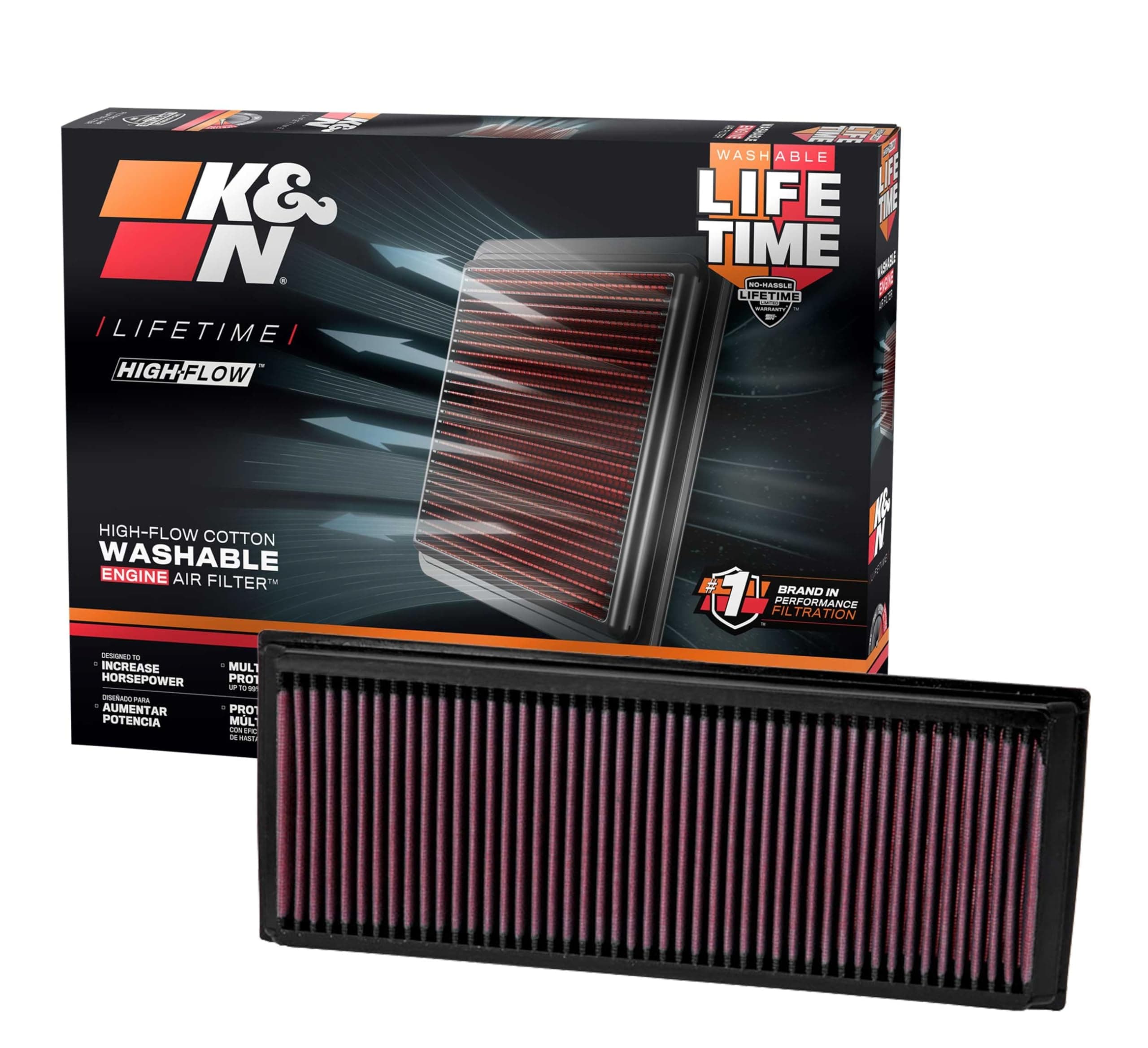 K&N High-Flow Original Lifetime Engine Air Filter: Increase Power: Premium, Washable: Compatible with 1999-2012 MERECEDES BENZ: (See Product Description for Select Models) 33-2181