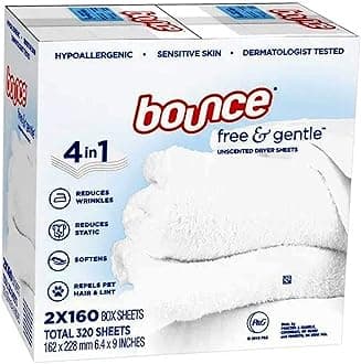 Free & Gentle Unscented Dryer Sheets, 320 ct.(Bulk Discount Available) 203805 160 Count (Pack of 2)