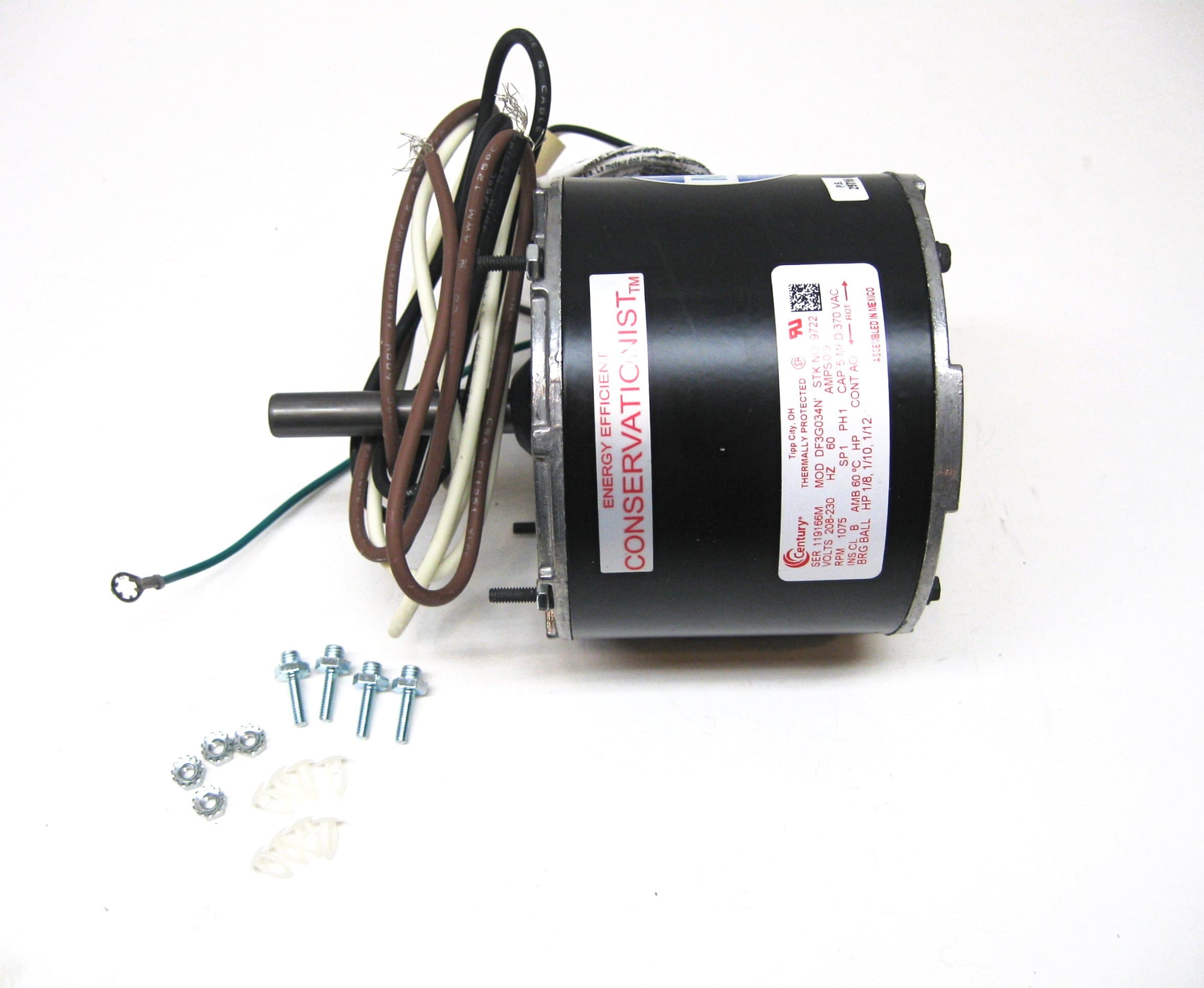 A.O. Smith 9722 1/8, 1/10, 1/12 HP 208-230 Volt 1075 RPM Blower Motor 9722