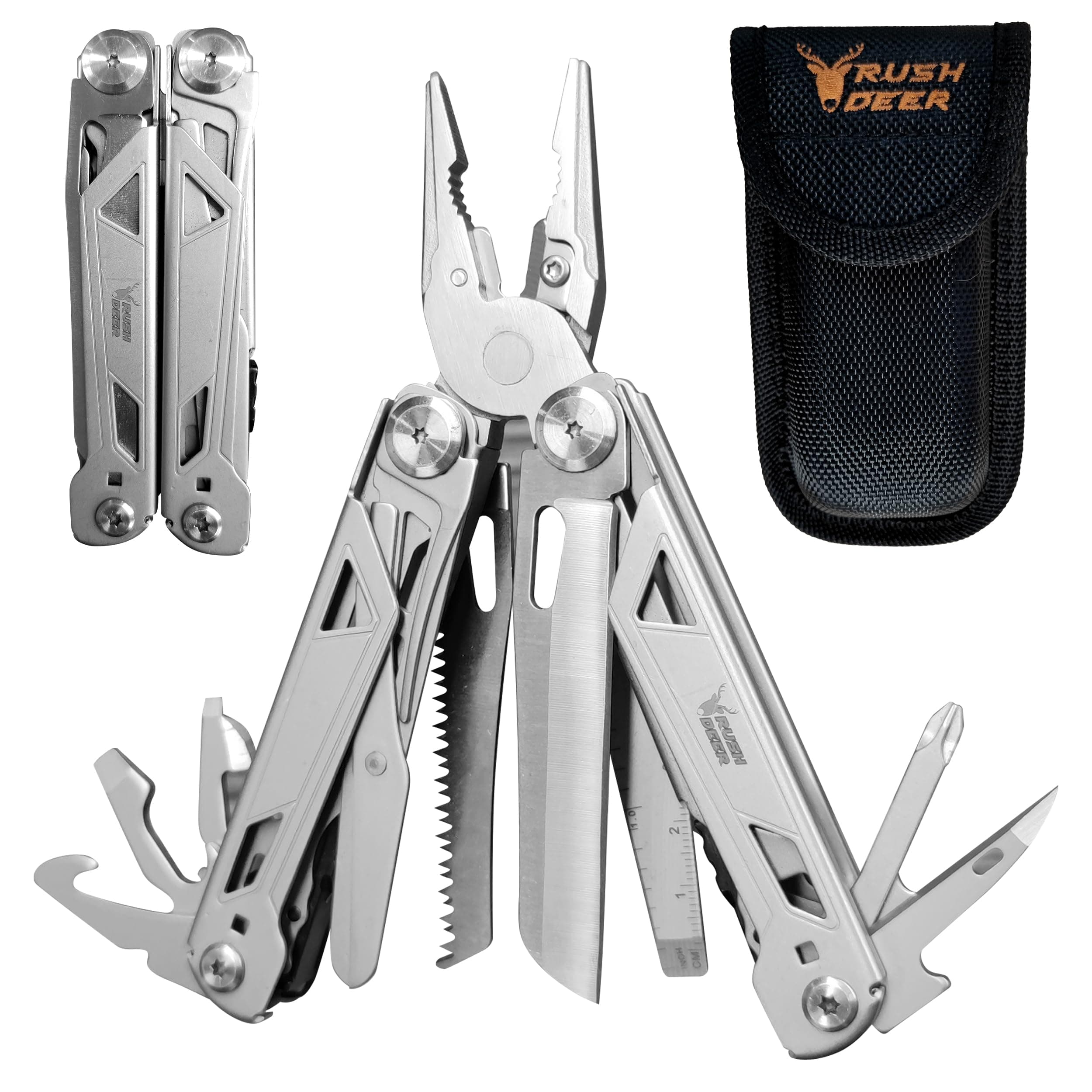 RUSH DEER Multi-Tool 14-in-1 Essential Survival Tools and Multitools Plier- Versatile Camping Tool Kit-Perfect Gift for Men-ultimate versatile toolkit For DIY, Outdoor