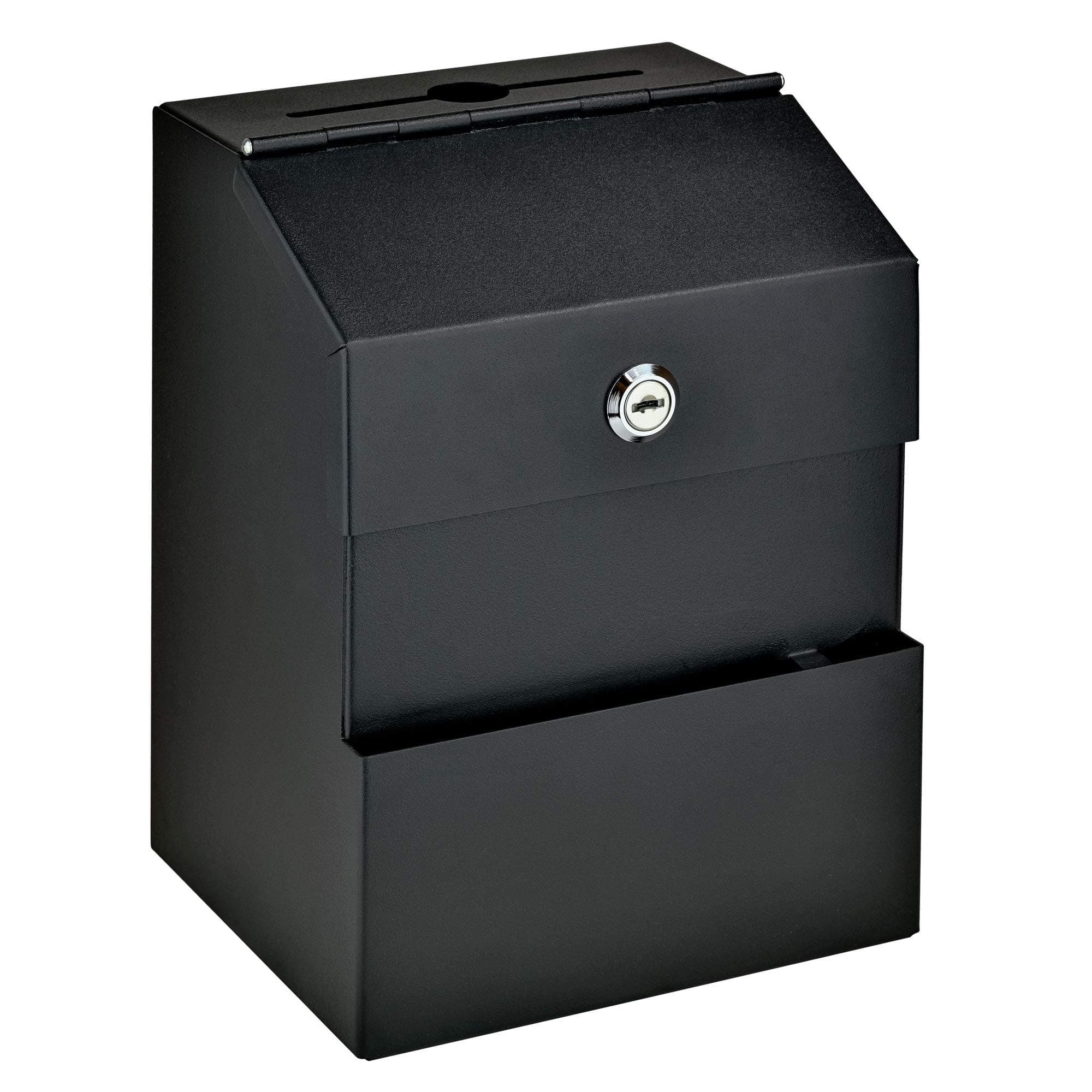 Mail Boss Locking Steel Suggestion Box Key Drop Box, Black