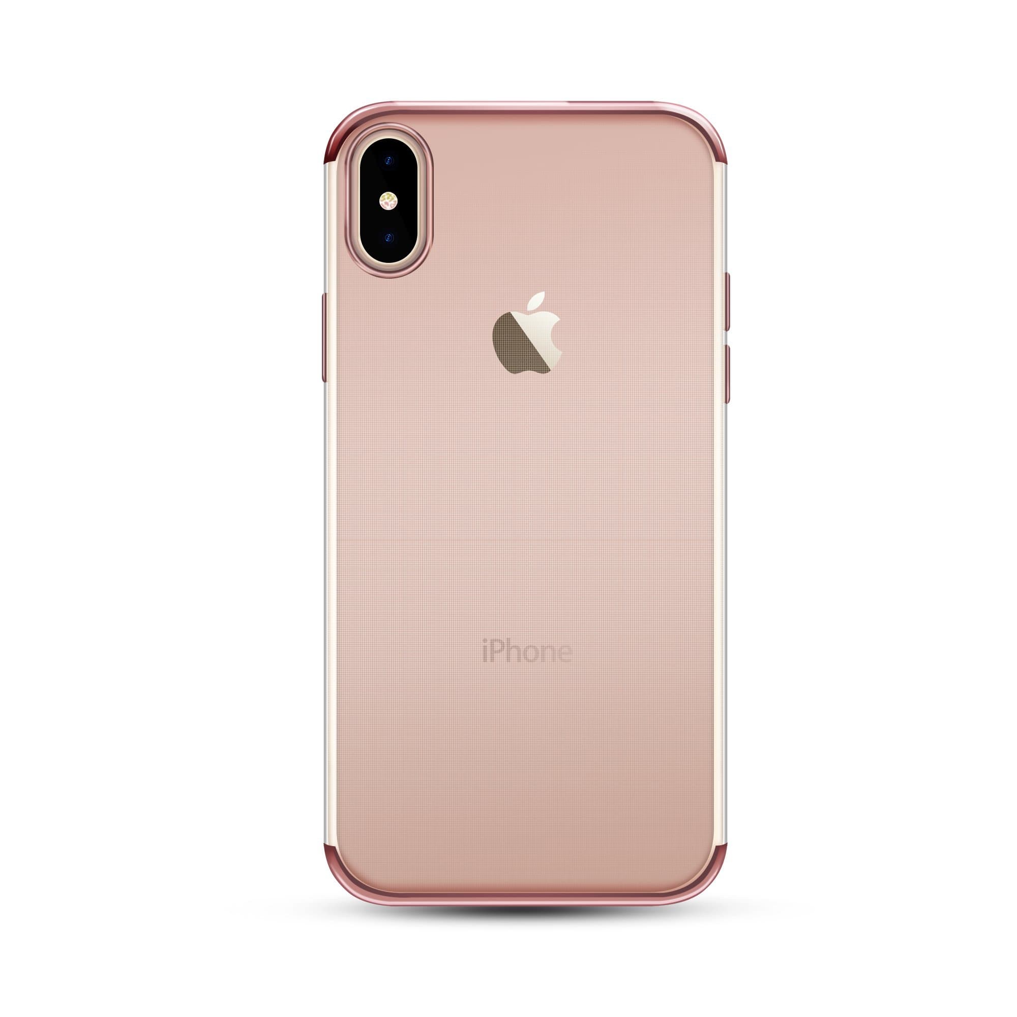 case luxury for apple iphone X case cover crystal 360 full protection front back coque thin original glass coque for iPhone X case (Rose)