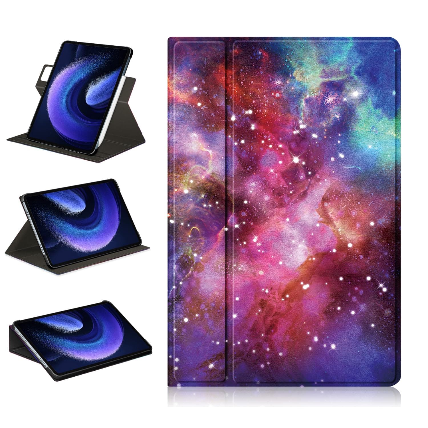 Case Compatible with Xiaomi Pad 6 Tablet 11.0 inch Released 2023 Multi-Angle Stand Cover for Mi Pad 6 Pro Tablet 360° Adjustable Swivel,Galaxy