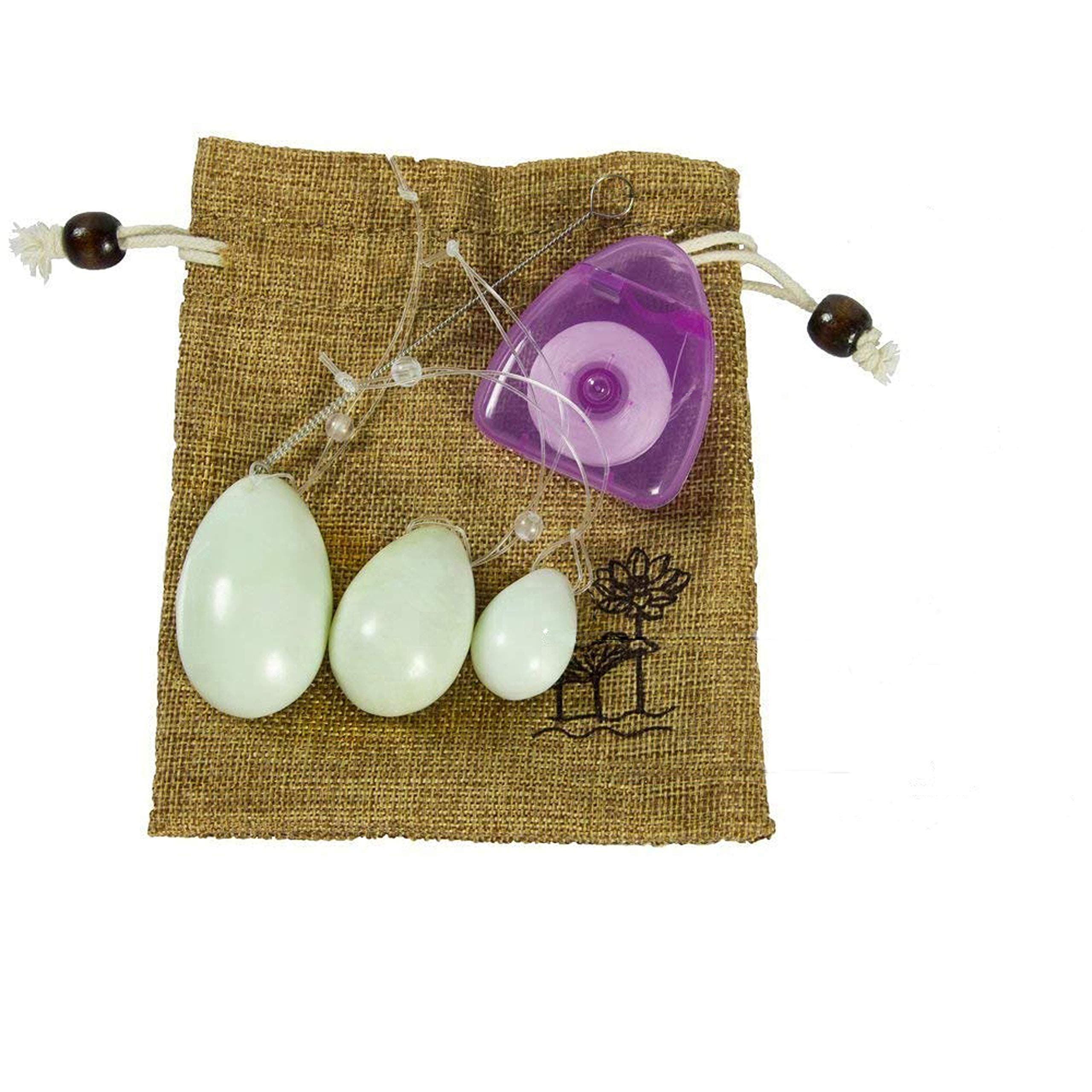 The Jade Egg Y-o-n-i Eggs Set Of 3 Women Pelvic Floor Kegel Exercise With Storage Pouch