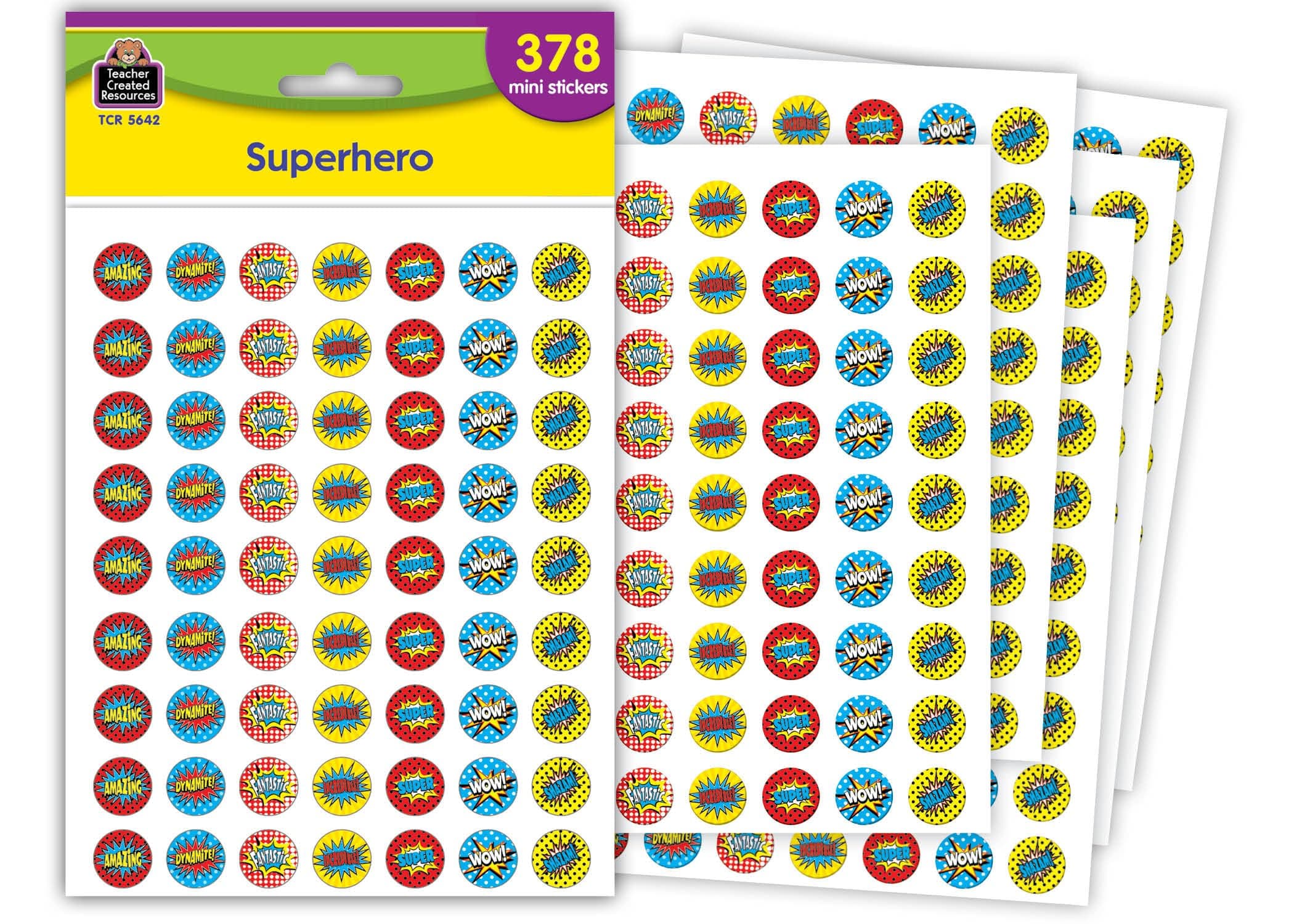 Teacher Created Resources Superhero Mini Stickers (5642)