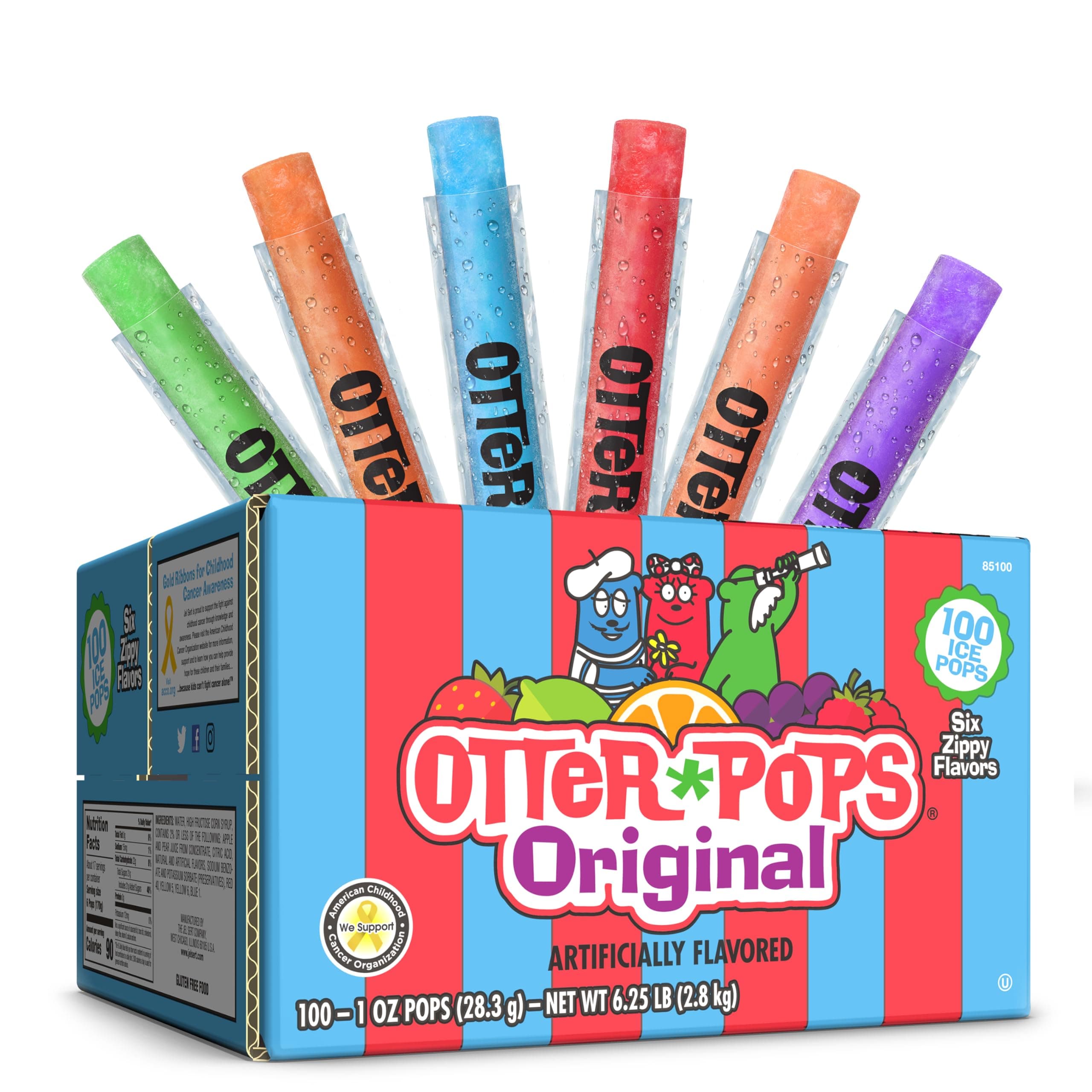 - Otter Pops, Original Assorted Freezer Pops, 1oz Freeze Pops in Six Zippy Flavors, 100 Count, (85100)