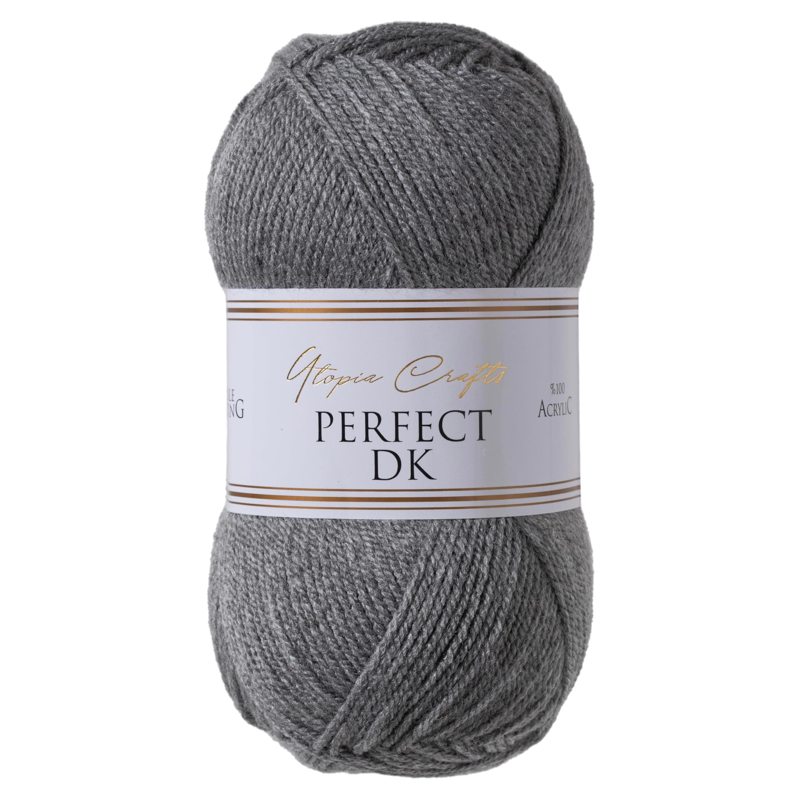Utopia CraftsDK Double Knitting Yarn, 100g (Grey Heather)