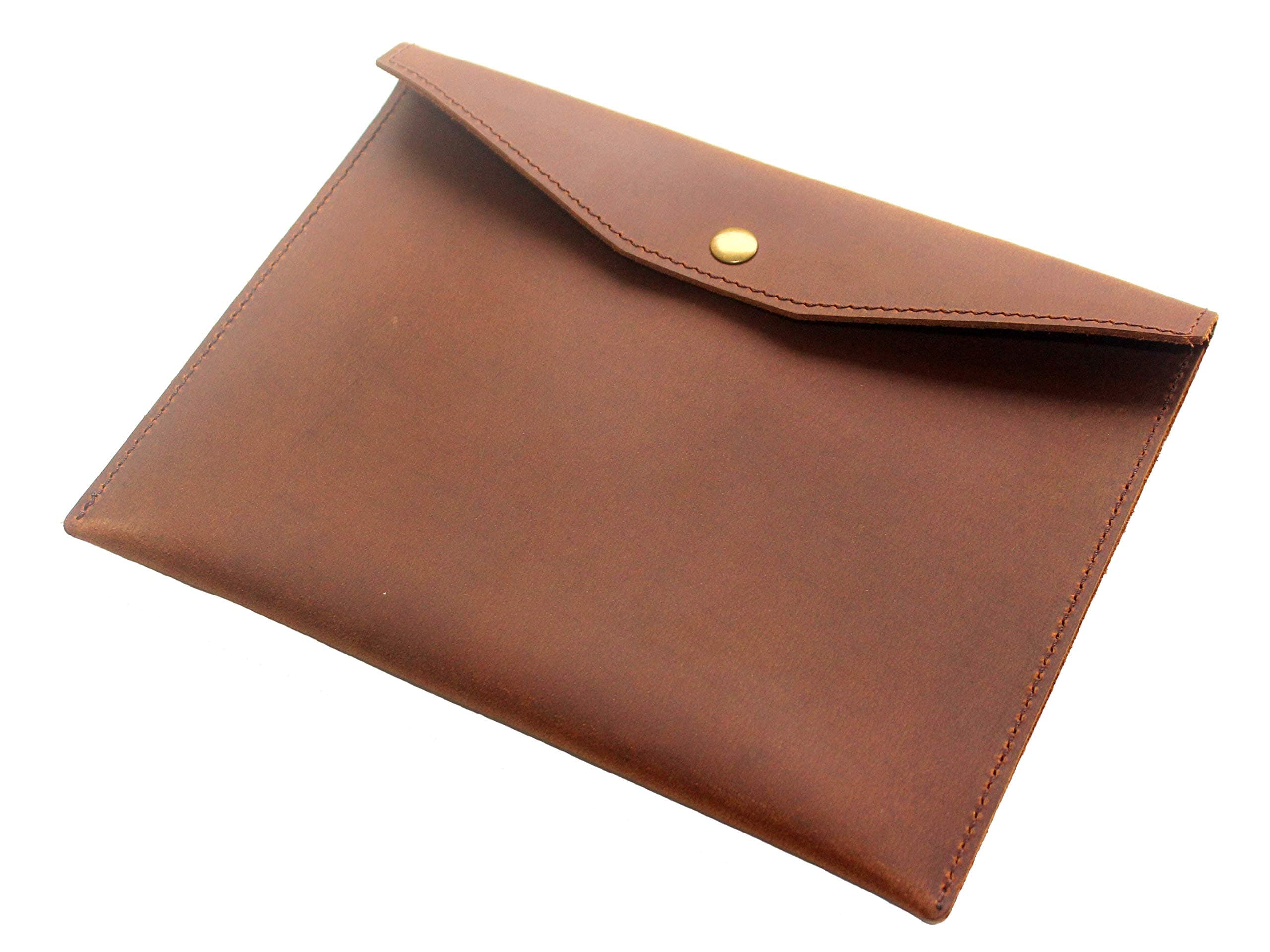 Genuine Leather Envelope Folder, A5 Size Papers File Documents Holder, Handmade Portfolio Work Essential, Business Gift, Brown