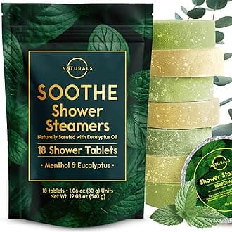 Shower Steamers Aromatherapy - Birthday Gifts for Women - Shower Bombs Aromatherapy, Spa Day Essentials, Relaxation Spa Gifts - Self Care Unique Gifts for Women and Men (Peppermint & Menthol 18 Count)