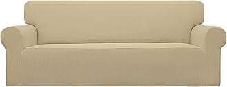 Easy-Going Stretch Sofa Slipcover 1-Piece Sofa Cover Furniture Protector Couch Soft with Elastic Bottom for Kids, Polyester Spandex Jacquard Fabric Small Checks (Sofa, Beige)