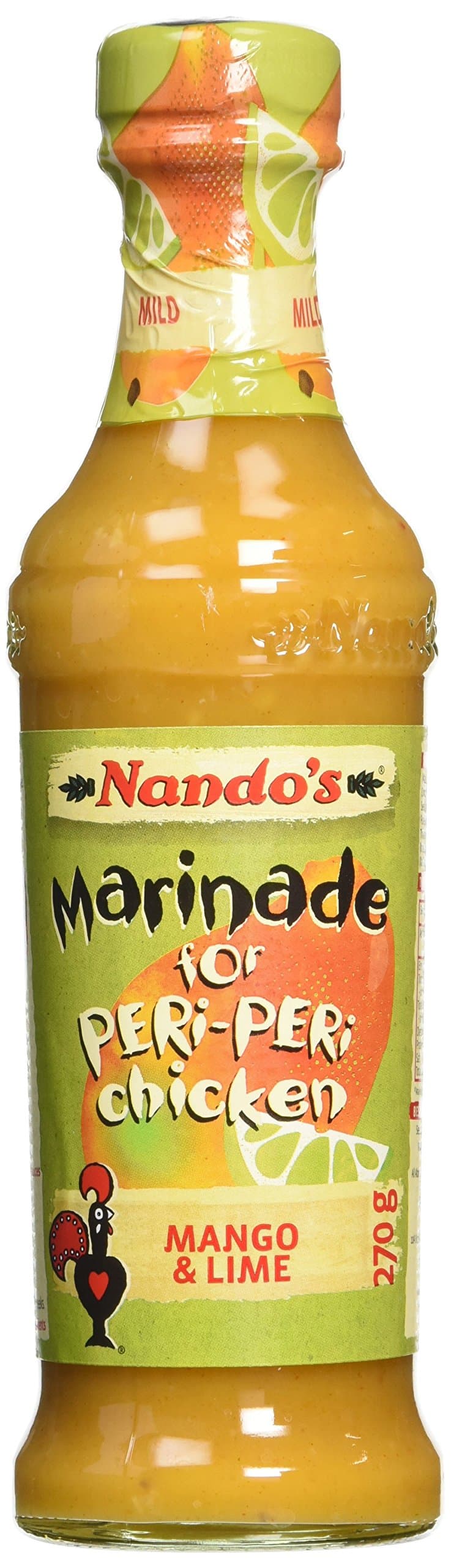 Nando's Mango and Lime PERi-PERi Marinade| Mild | No Artificial Colours or Flavours | Gluten Free (GF) | Halal | Vegetarian | 270g | Pack of 6
