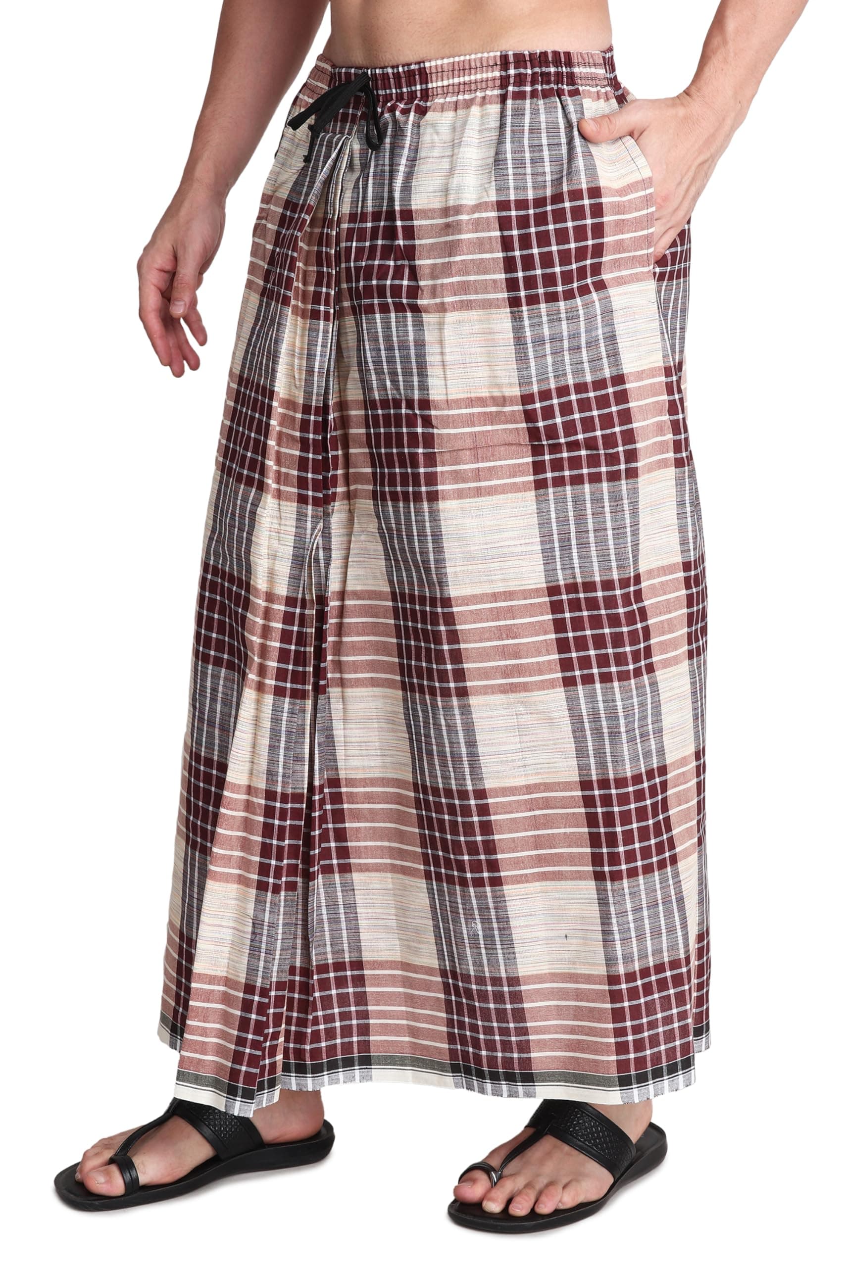 Elastic Premium Cotton Lungis Pack Of 1