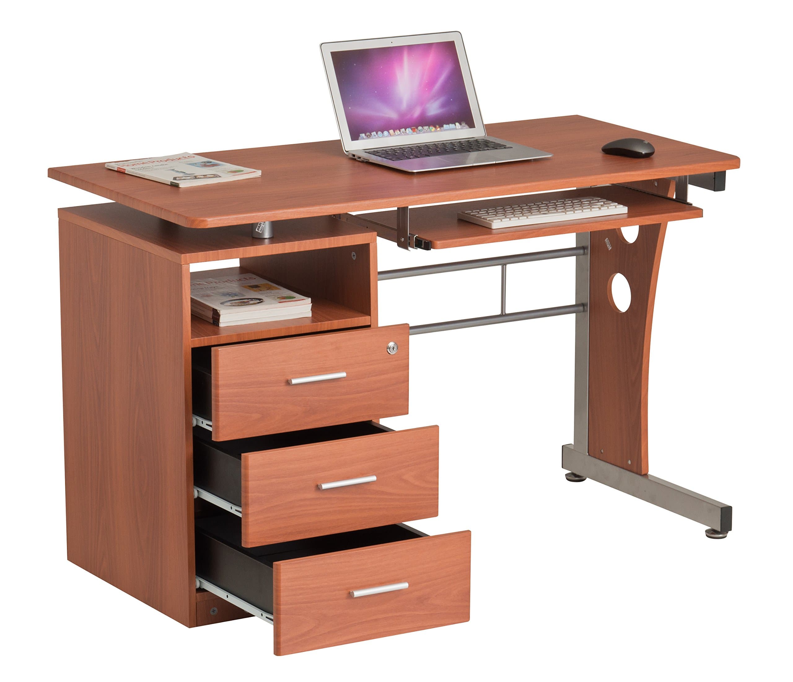 Computer Desk with Drawers Workstation Office Home Table Pc Desk with Keyboard Shelf | TAJIR Furniture |