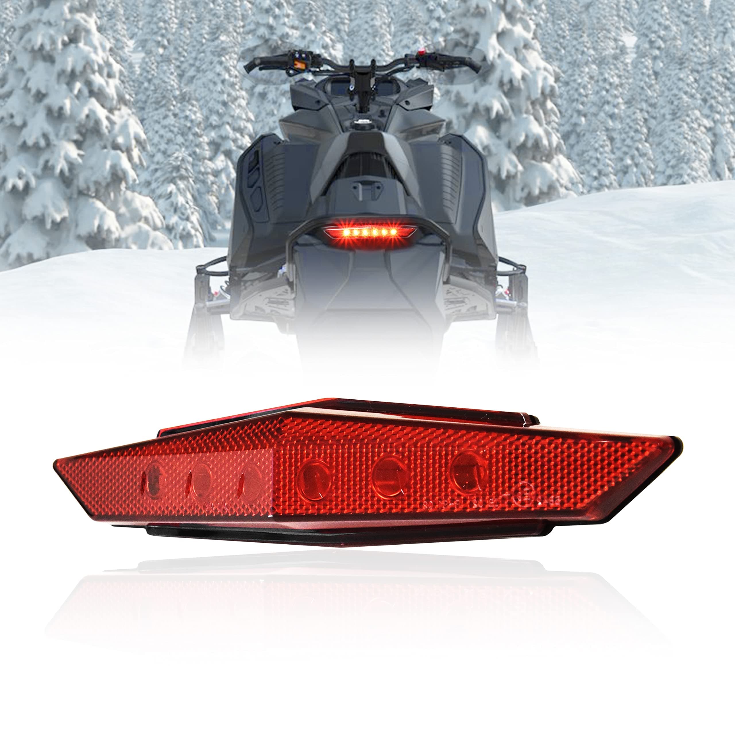 Red LED Tail Light for Ski-Doo Renegade MXZ Summit, Red Rear Brake Stop Light Tail Lamp for Ski-Doo MXZ Renegade Summit 600 850 2017-2023 Accessories (1PCS, Replace #520001143)