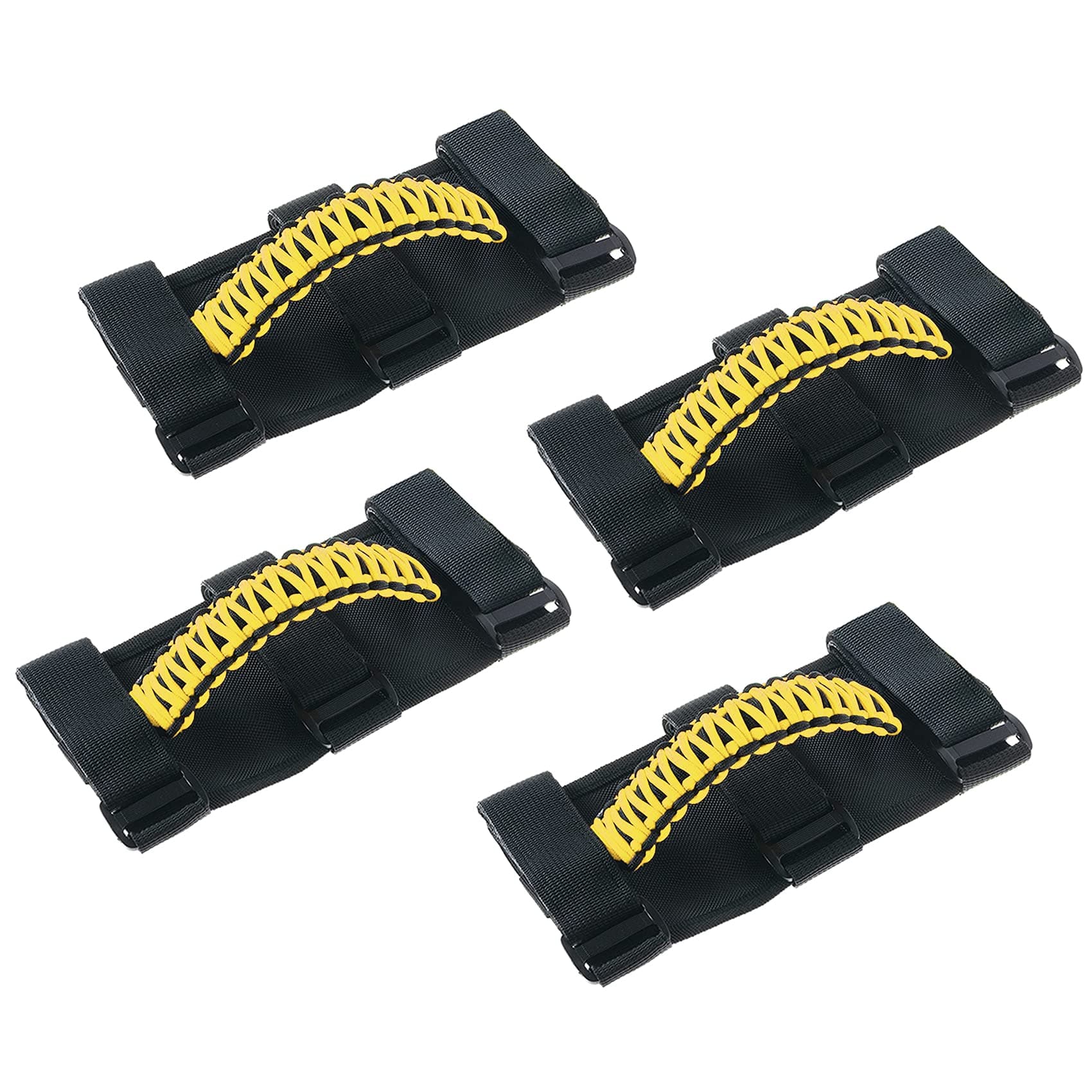 Savadicar 4 x Roll Bar Grab Handles Grip Handle for Jeep Wrangler CJ YJ TJ JK JKU JL JLU & Gladiator JT 1955-2023, Interior Accessories, Yellow