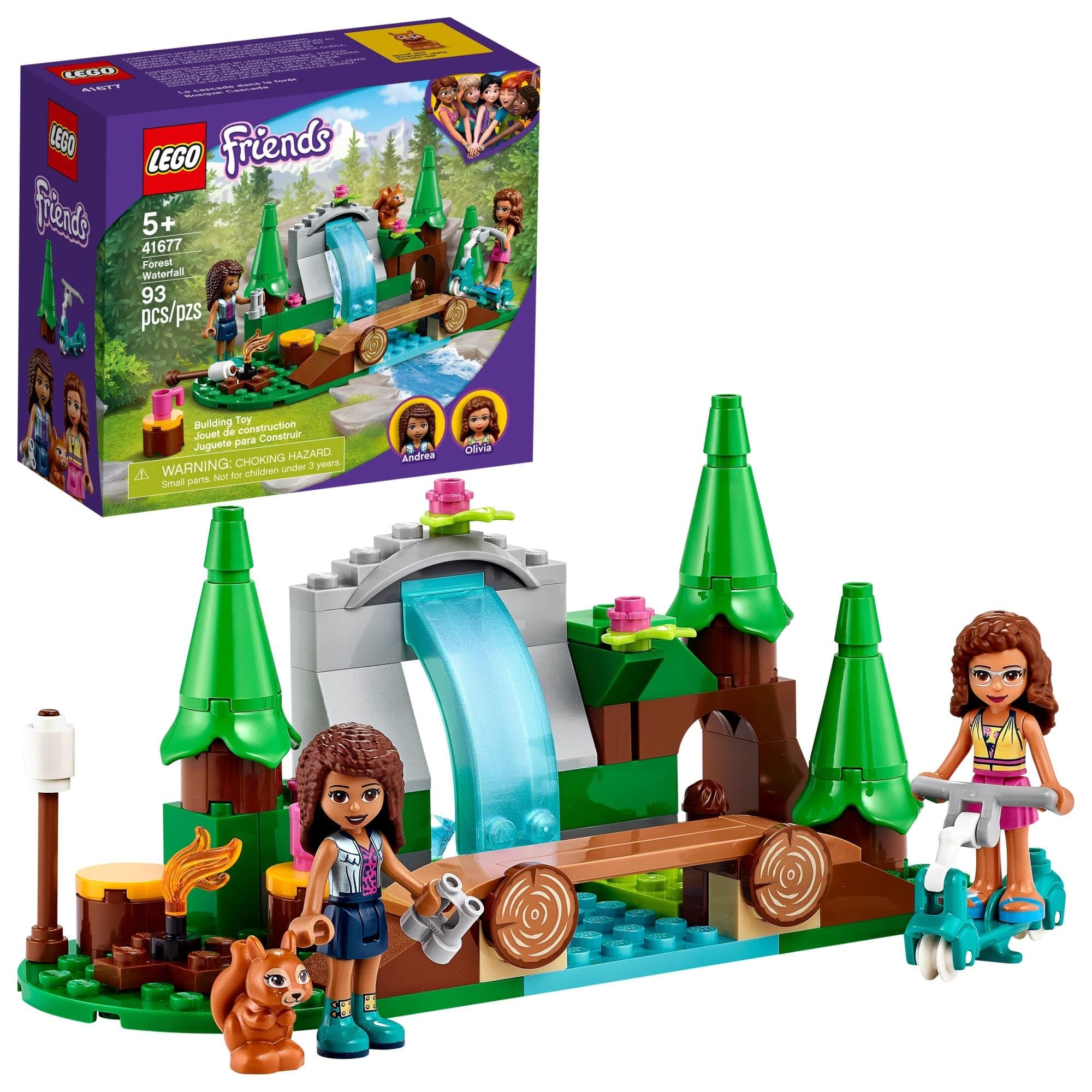 LEGO Friends Forest Waterfall 41677 Building Kit; Includes a Squirrel Toy; Ideal Gift for Kids Who Love Nature Toys