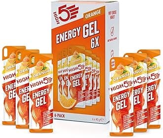 Energy Gels - Fast Energy Supply with Sports Gel for Peak Performance - With Natural Fruit Juice, Caffeine-Free - Energy Gel for Running, Marathon, Cycling, Endurance (Orange, 6 x 40 g)