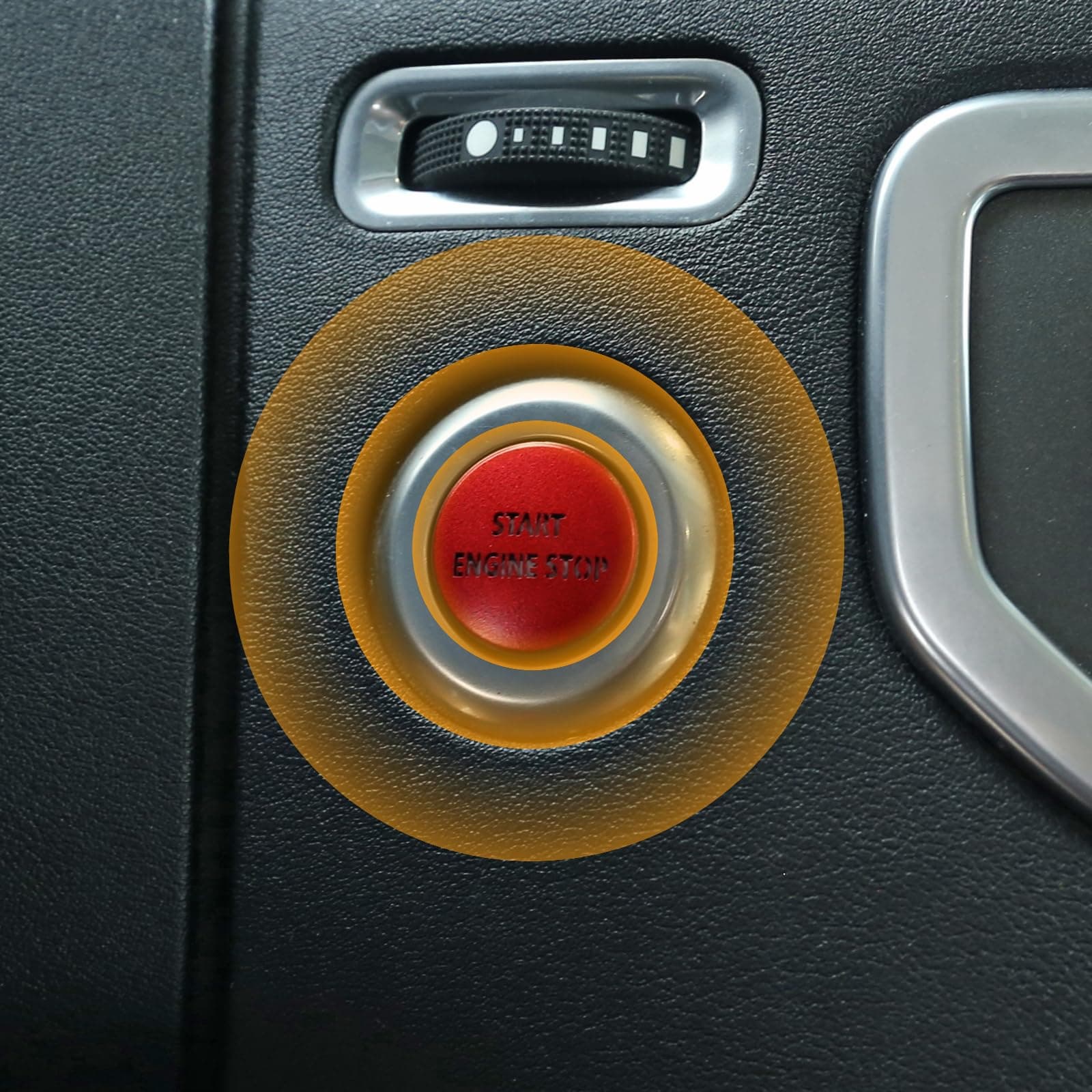 LLKUANG Red & Silver Engine Start Stop Push Button Switch Sticker Cover for LR4 Discovery 4 & Land Rover Range Rover Sport 2010-2013 Aluminum Alloy Car Accessory (Red)