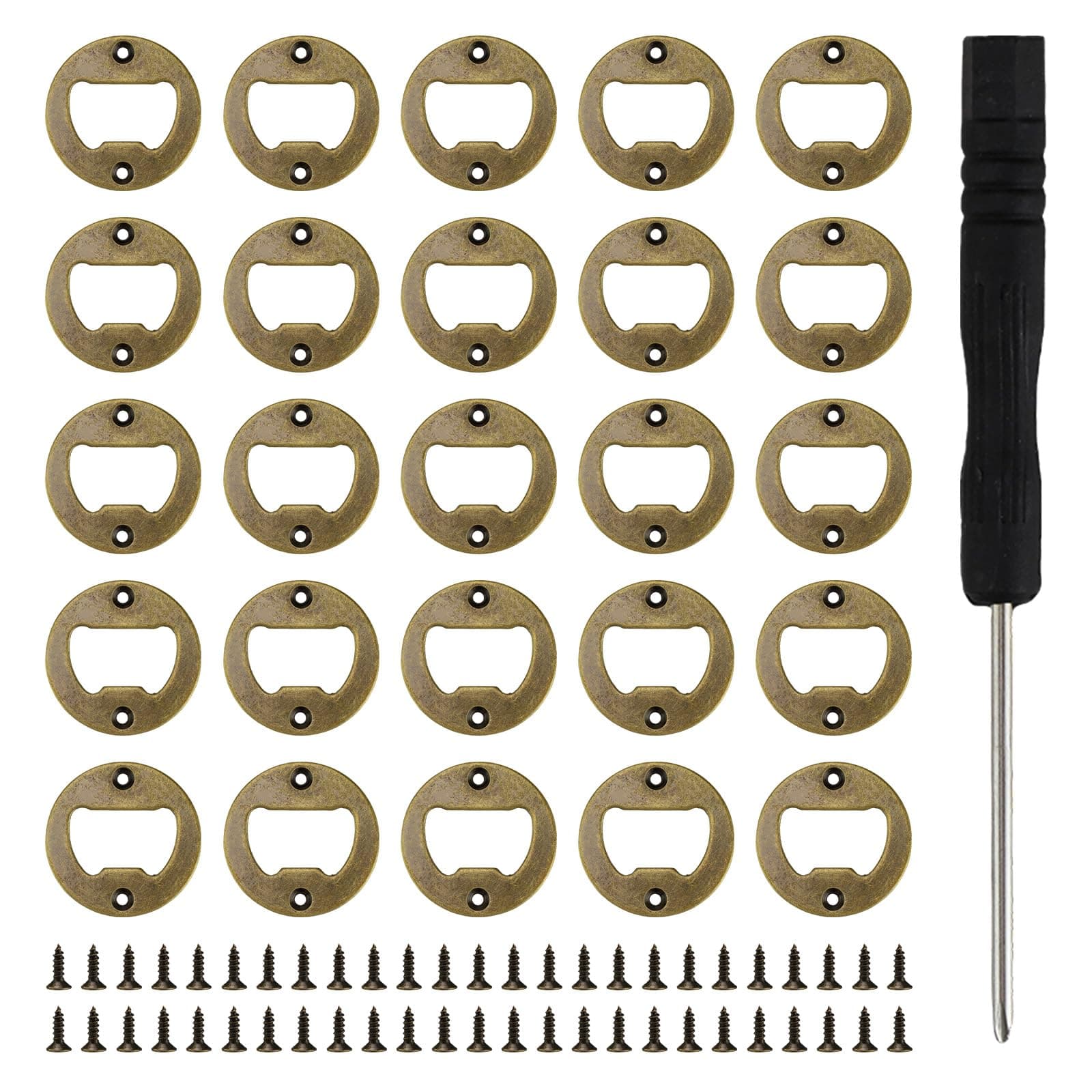 Bottle Opener Insert, SPRHR 25-Piece Bottle Opener Insert Kit, Bottle Opener Insert Sets 4 cm, Sturdy and Durable, Retro Design, Suitable for Bars, Barbecues, Camping