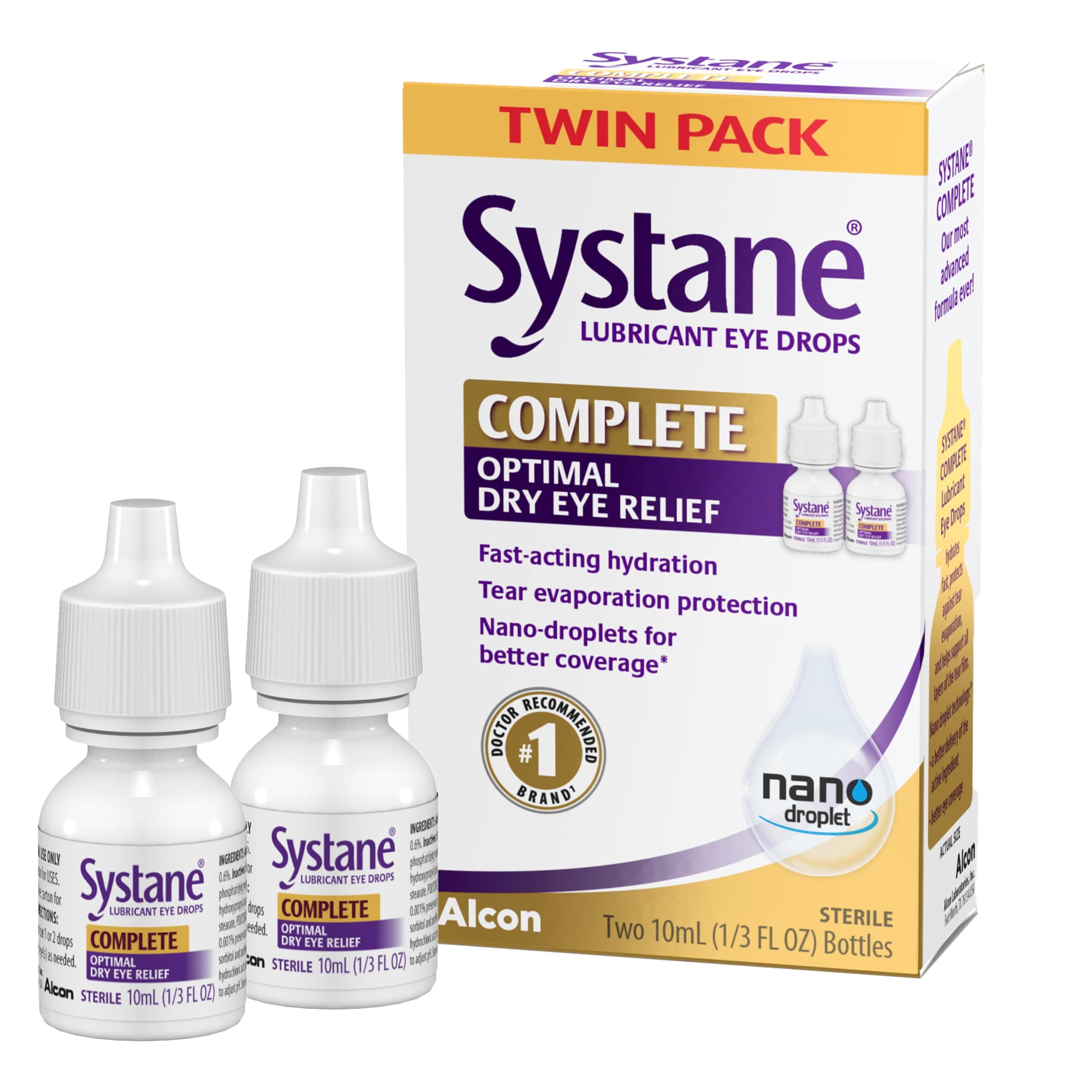 Complete Lubricant Eye Drops, 0.34 Fl Oz, Twin Pack (Pack of 2)