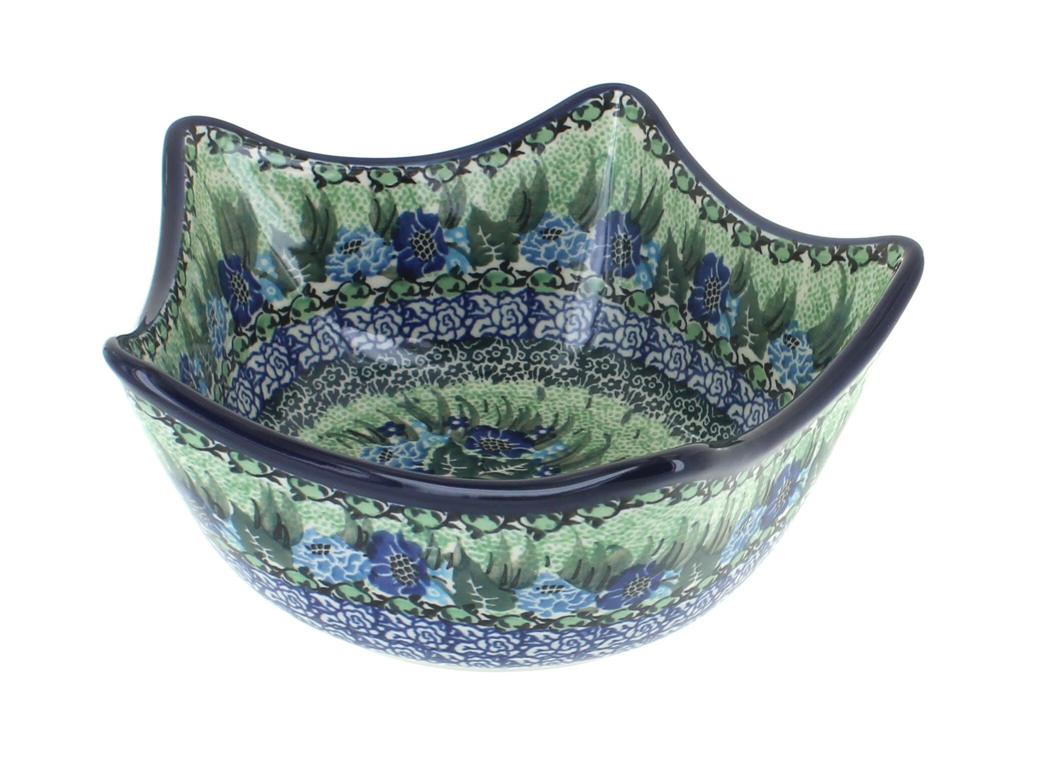 Blue Rose Polish Pottery Sapphire Fields Five Point Bowl
