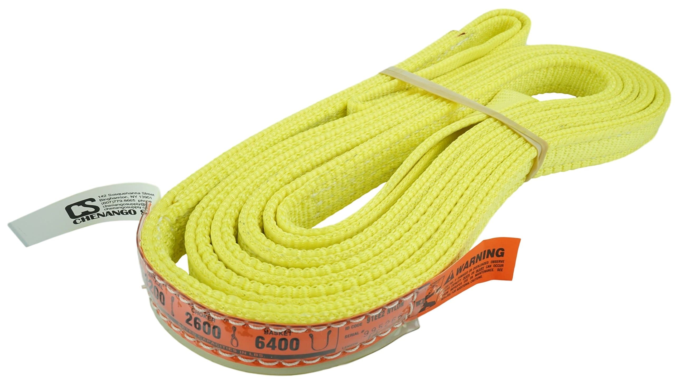 DD Sling (USA Made). Multiple Sizes in Listing! 1" x 12', 2 Ply Twisted Eye, Nylon Lifting Slings, Eye & Eye, Heavy Duty, 3,200 lbs Vertical, 2,600 Choker, 6,400 Basket Load Capacity (1" x 12')