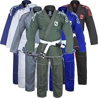 Brazilian Jiu Jitsu Gi BJJ Gi for Men Grappling gi Uniform Kimonos Ultra Light, Preshrunk, with White Belt