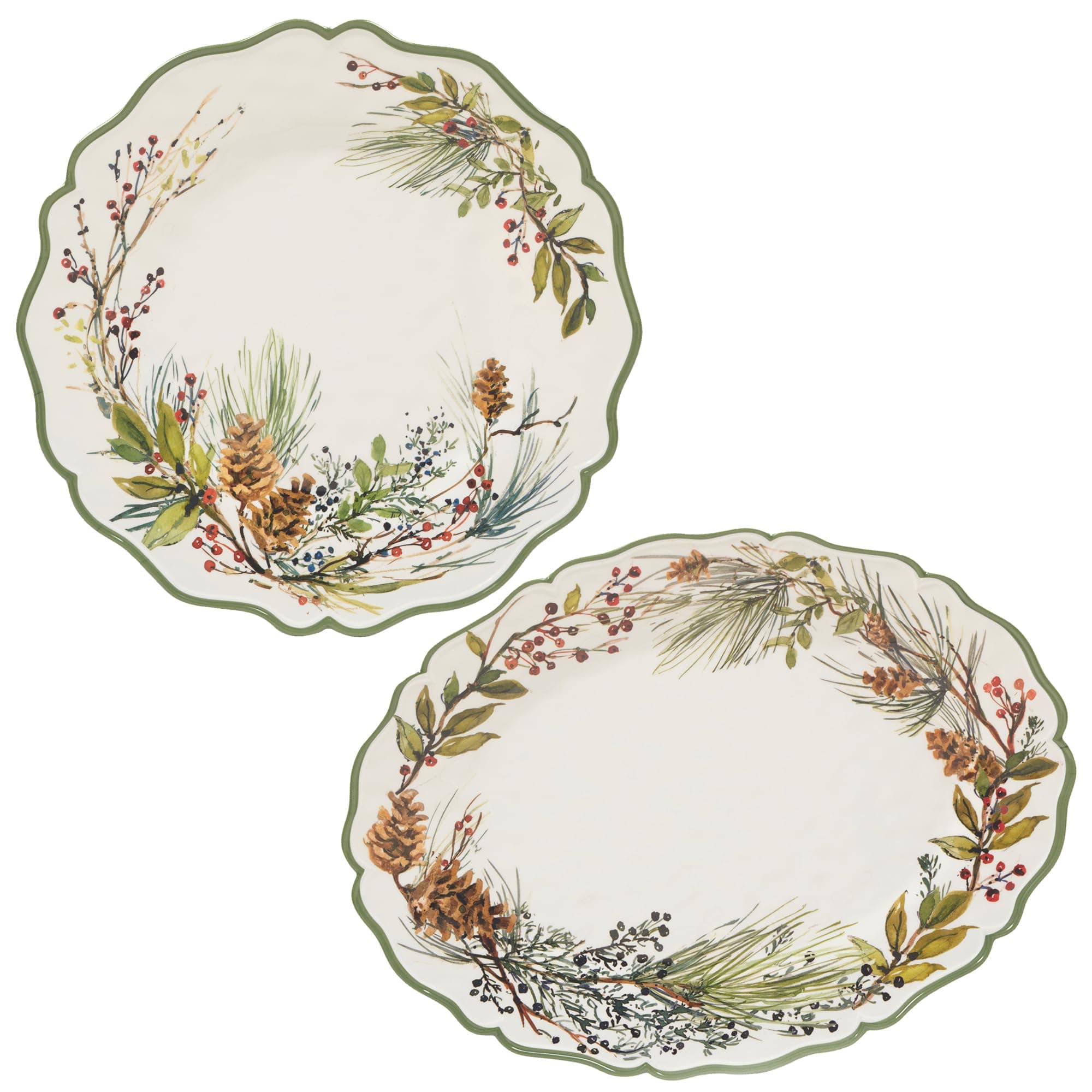 Certified InternationalWinters Forest Melamine 2 pc Platter Serving Set.,