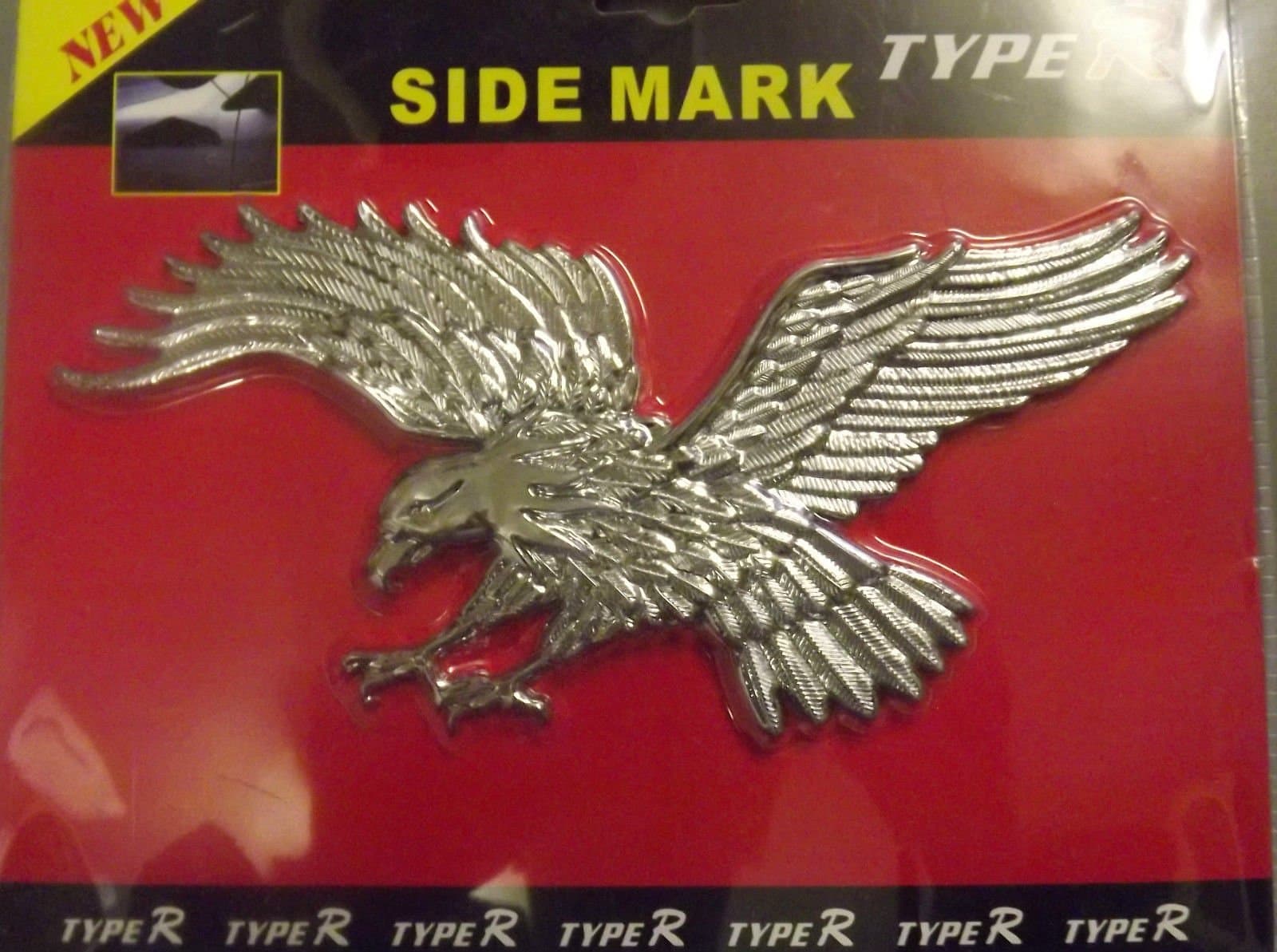 Flying eagle Chrome badge 3D cards logo emblem stick on Icon mirror decor AC19/E