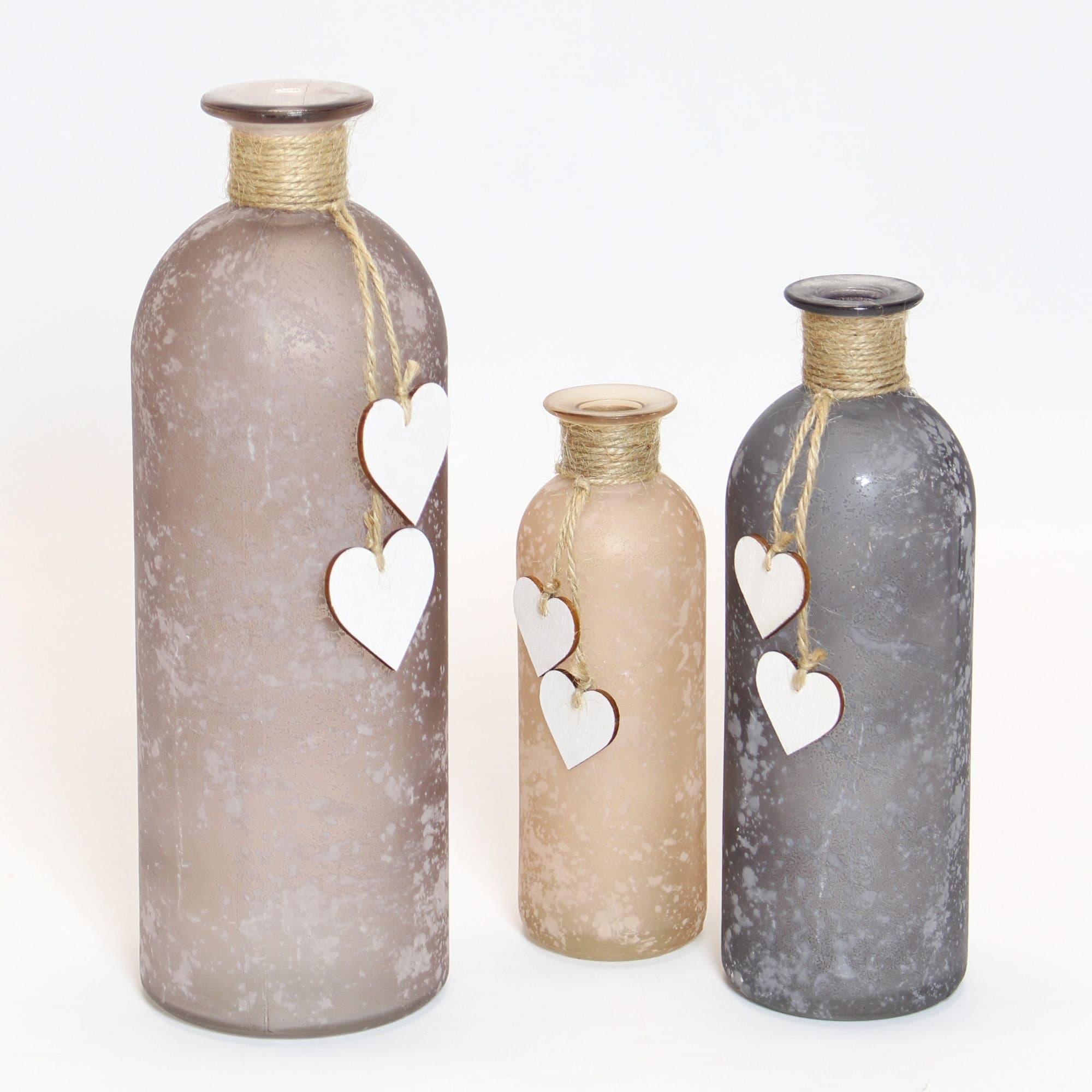 FRANK FLECHTWAREN Decode Vase Heart in 3er Set