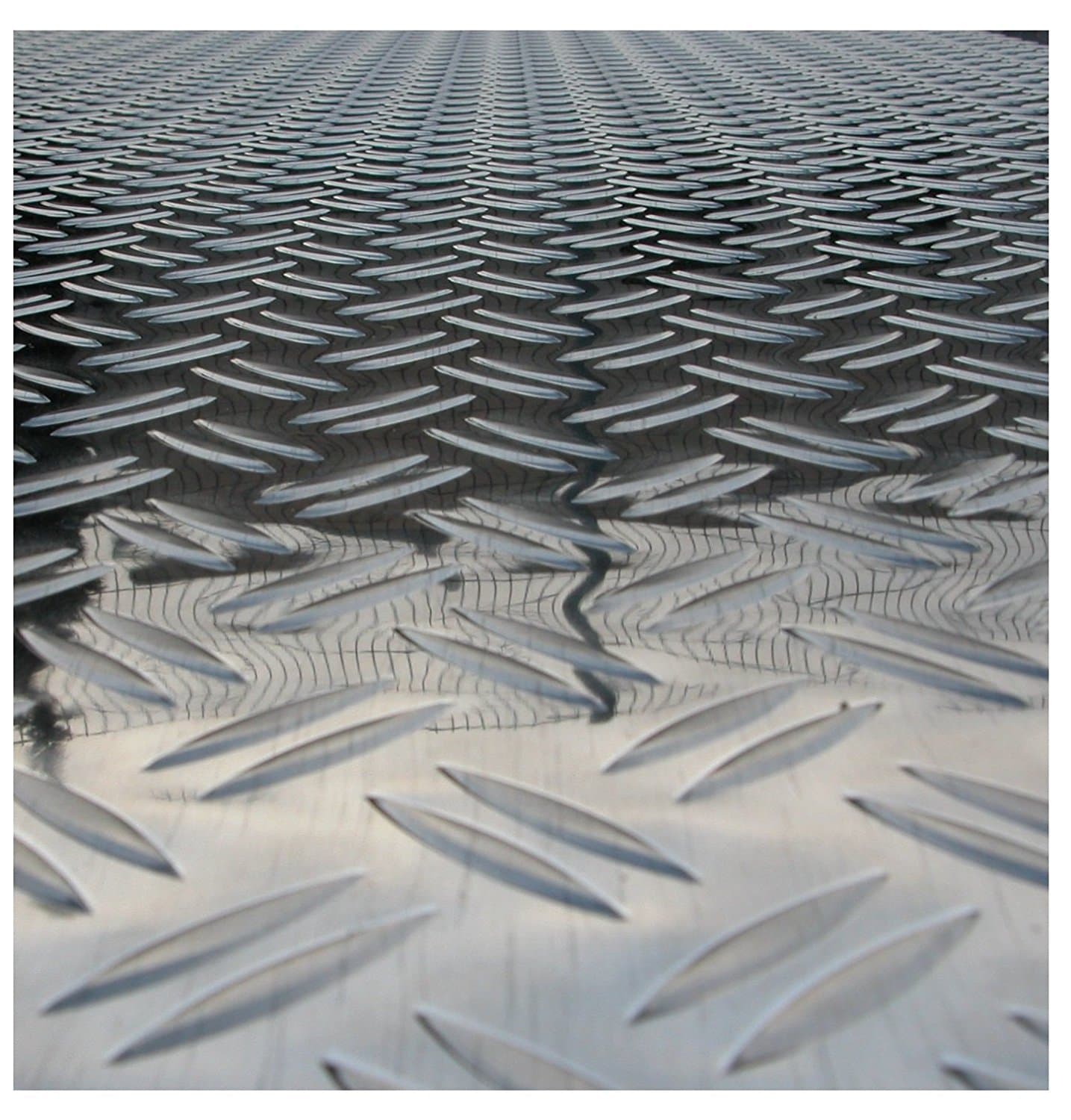 1x Channelled Sheet, Tear-Pattern, 1000x1000 mm 1.5/2 mm DUET High-Gloss Aluminium