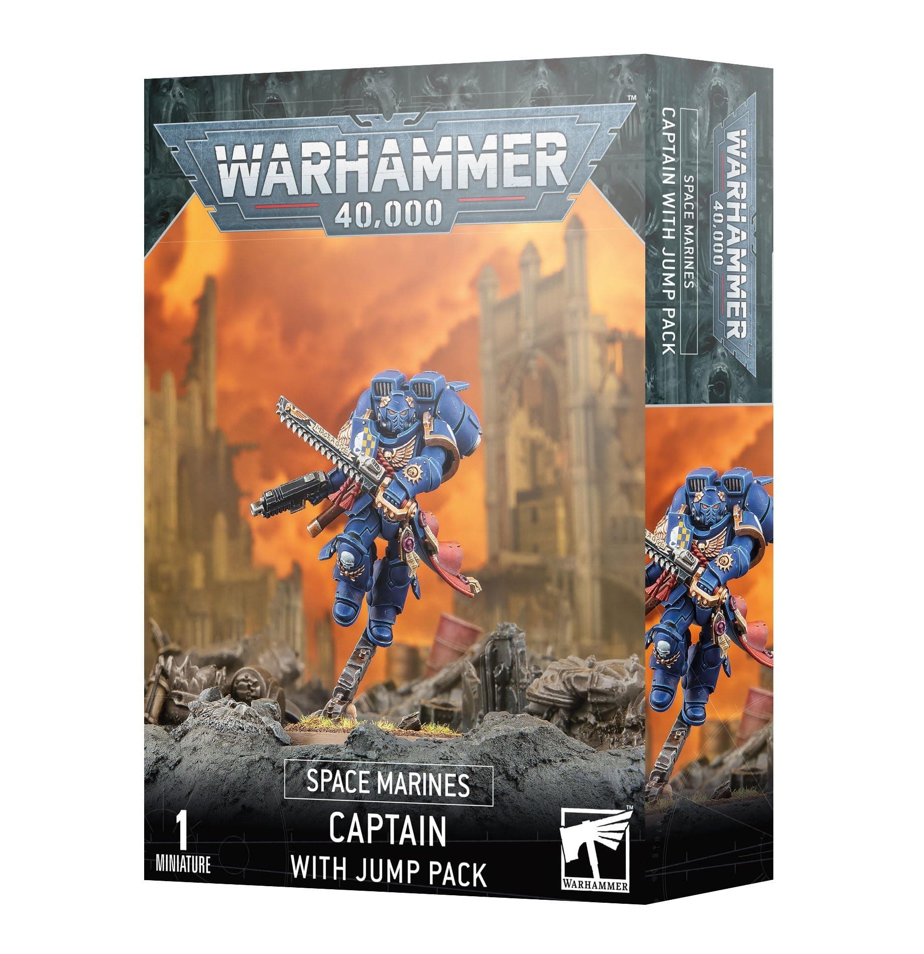 Games Workshop - Warhammer 40,000 - Space Marines: Captain with Jump Pack (2023 Edition), 48-17, Black