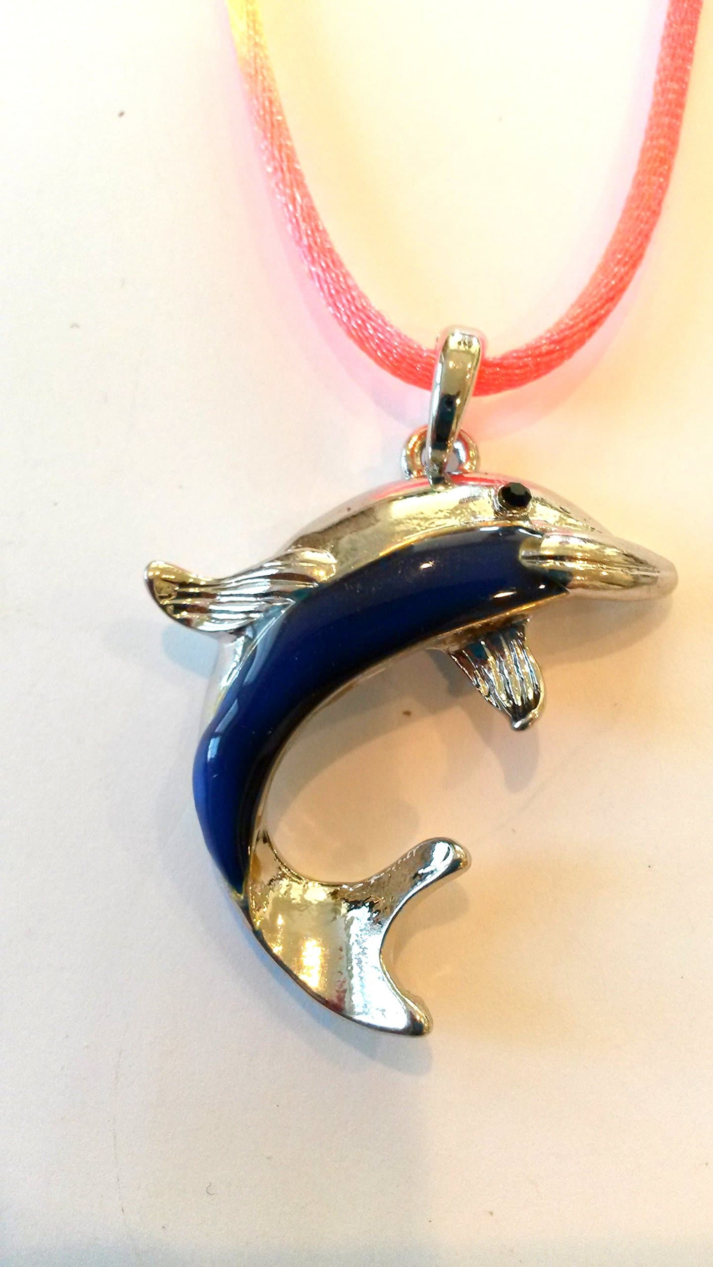 Blue Dolphin Mood Pendant Necklace