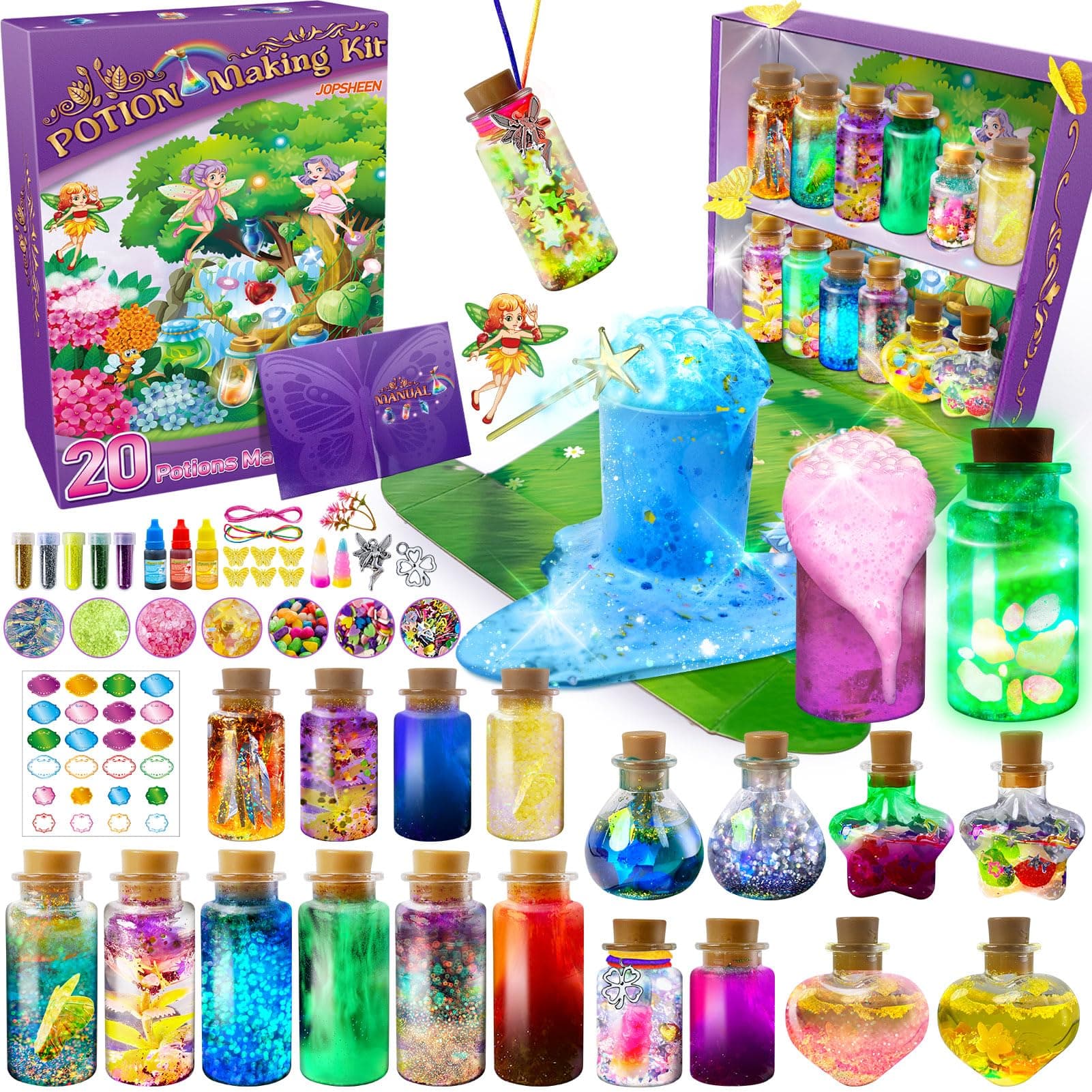 JOPSHEEN Potion Making Kit for Kids, 20 Bottles Potion