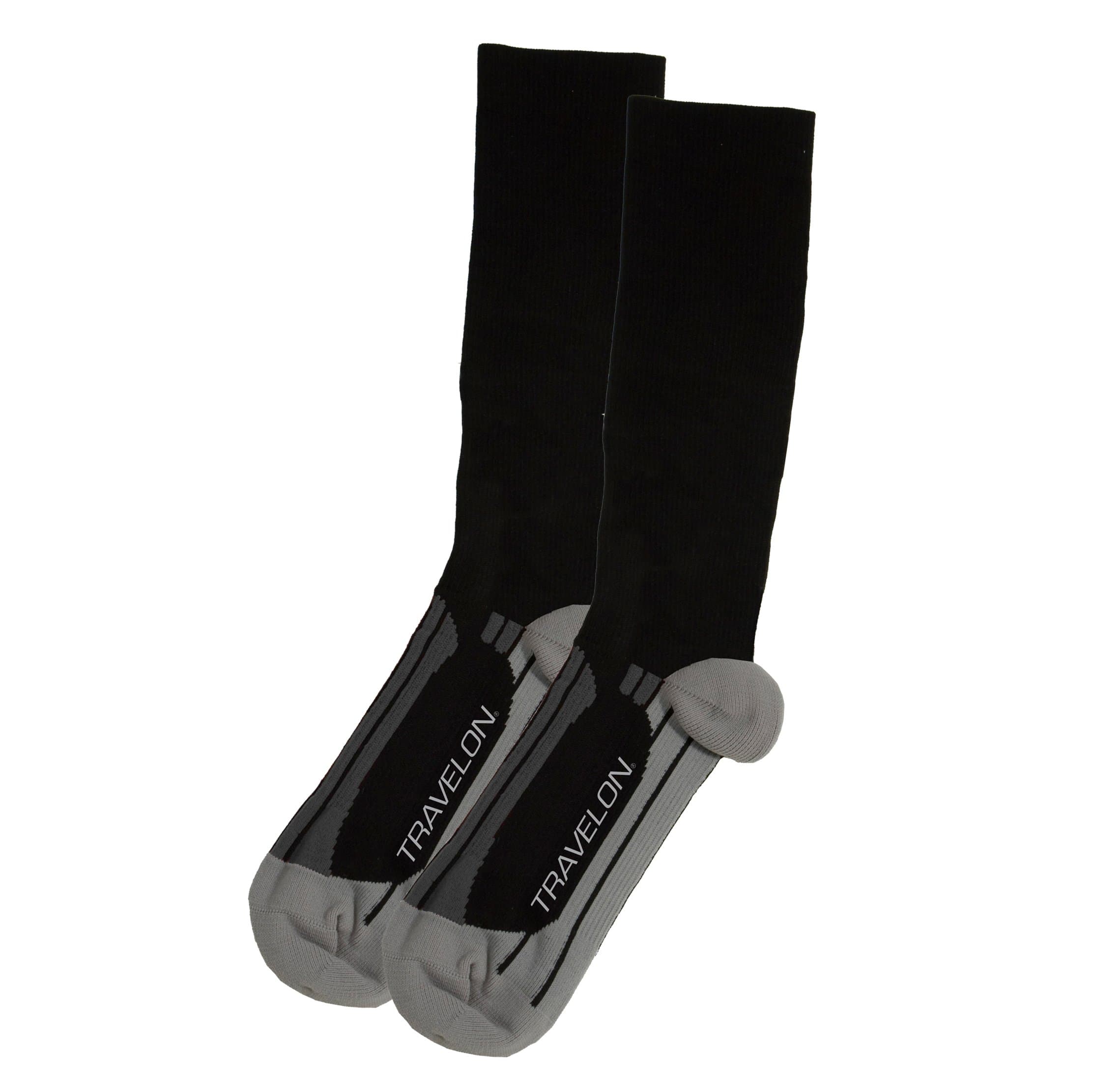 Travelon Compression Travel Socks, Medium, Black/Gray, One Size, Compression Travel Socks, Medium