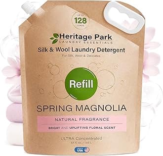 Heritage Park Silk & Wool Spring Magnolia Floral Scent, pH-Neutral Laundry Detergent - Enzyme-Free, Ultra Concentrated (64 fl oz Refill)