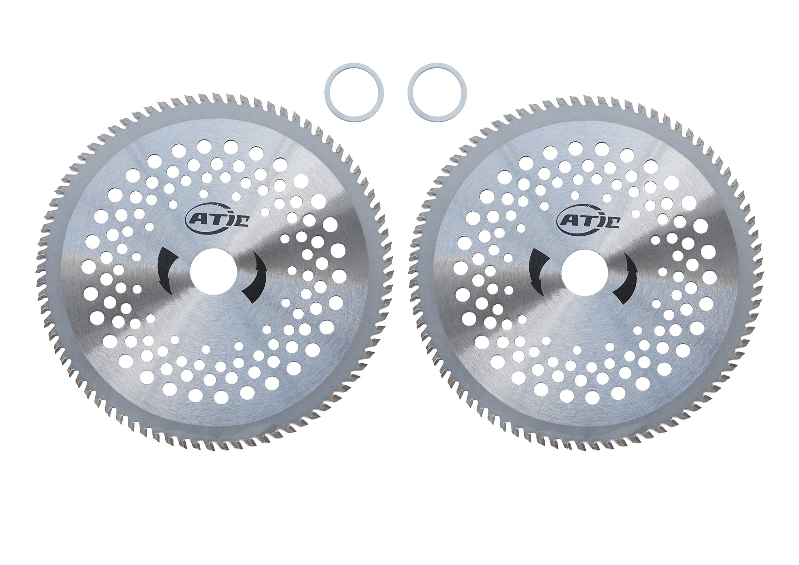 8" x 80T 8-Inch 80 Tooth Carbide Tip Circular Saw Brush Cutter Trimmer Weed Eater Blade (2 Pack)