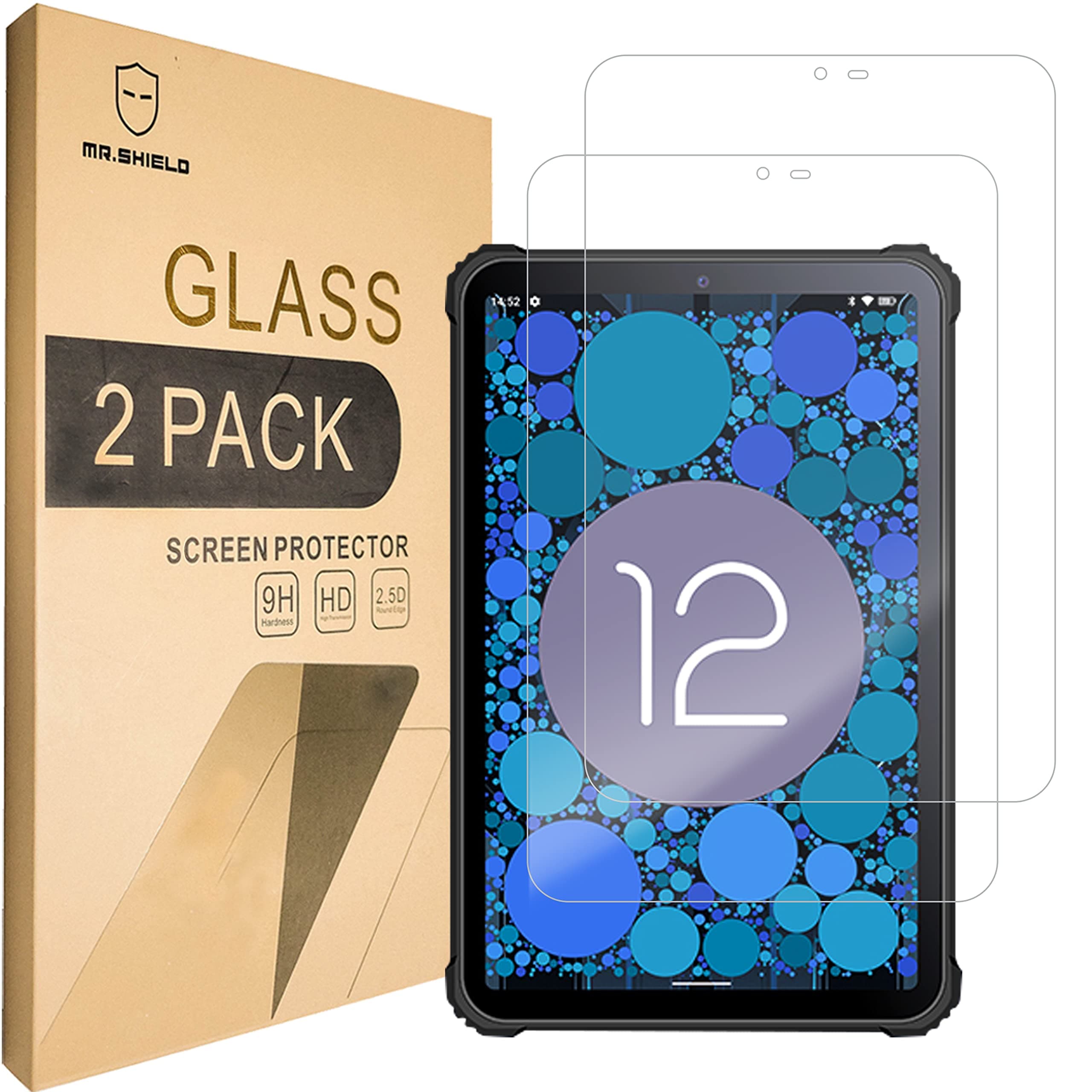 Mr.Shield Screen Protector For Oukitel RT3 / RT3 Pro / RT3 Plus [Tempered Glass] [2-Pack] [Japan Glass with 9H Hardness] Screen Protector