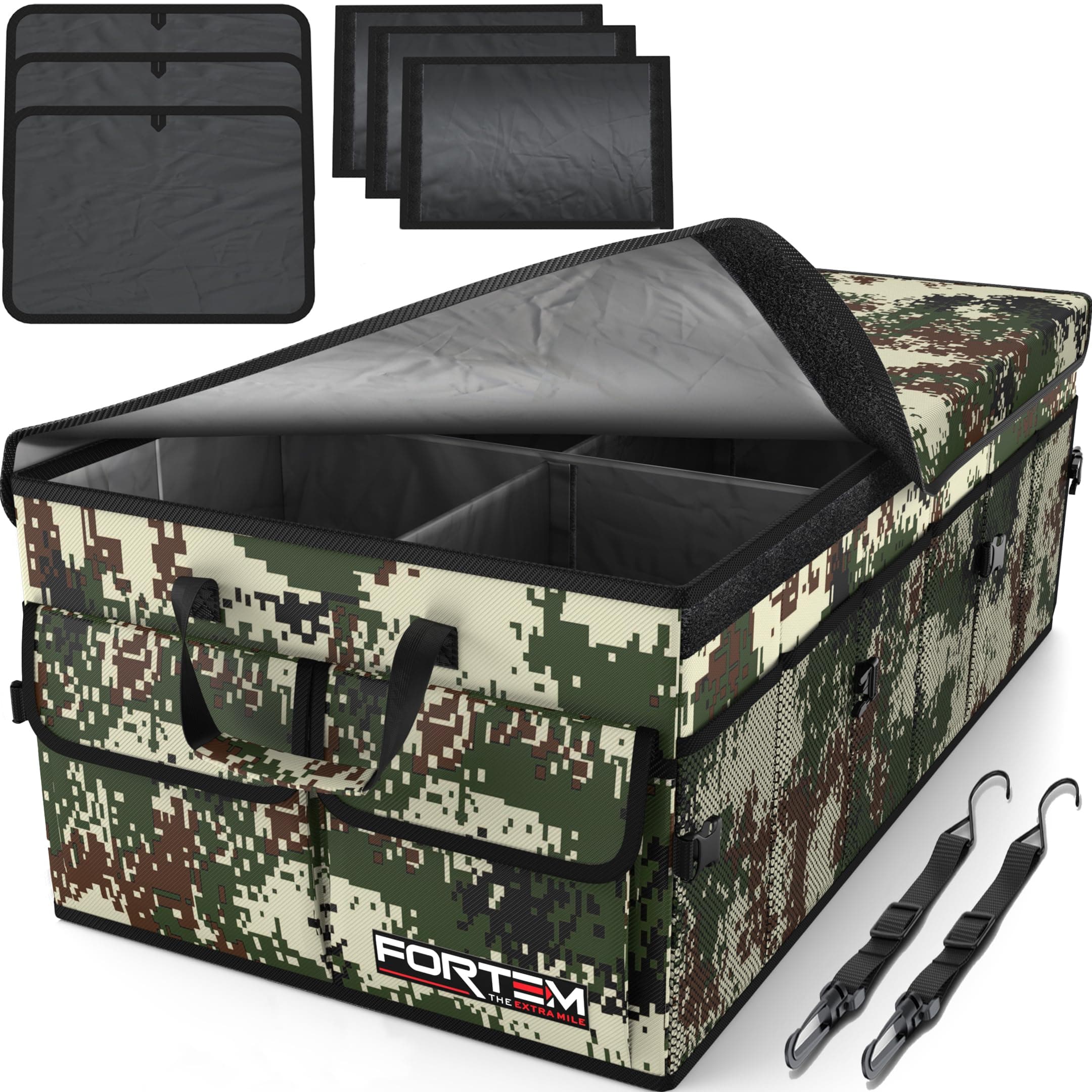 FORTEM Trunk Organizer For SUV Car Trunk Organizer, Foldable Storage, Car Accessories for Women Men, Collapsible Bag, Perfect Christmas Gifts, 600D Oxford, Non Slip Bottom, Straps, Soft Cover (85L)