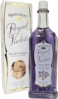 Royal Violets Cologne with Aloe Vera GLASS bottle 5 Fl oz Gently and refreshing fragance for baby, childrens and adults