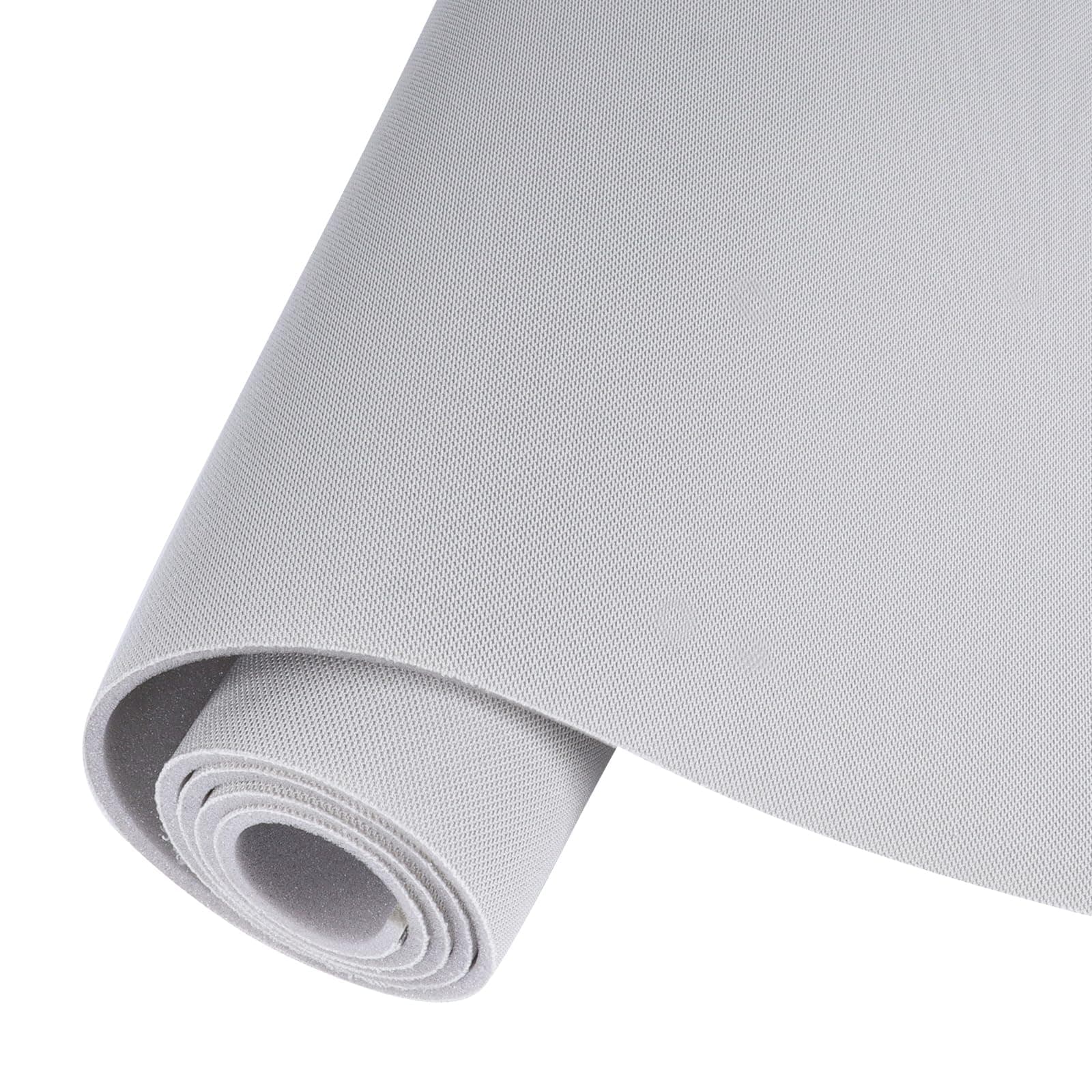 Auto Headliner Fabric Mesh Type 60inx85in with Foam Backing Interior Replacement Headliner Material, for All Vehicles RV Boat Home Roof Upholstery Fabric, Light Grey